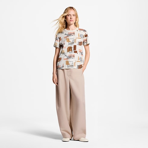 Camiseta con estampado de baúles Mujer Prêt-à-Porter Camisetas y sudaderas | LOUIS VUITTON (Zoom de producto)