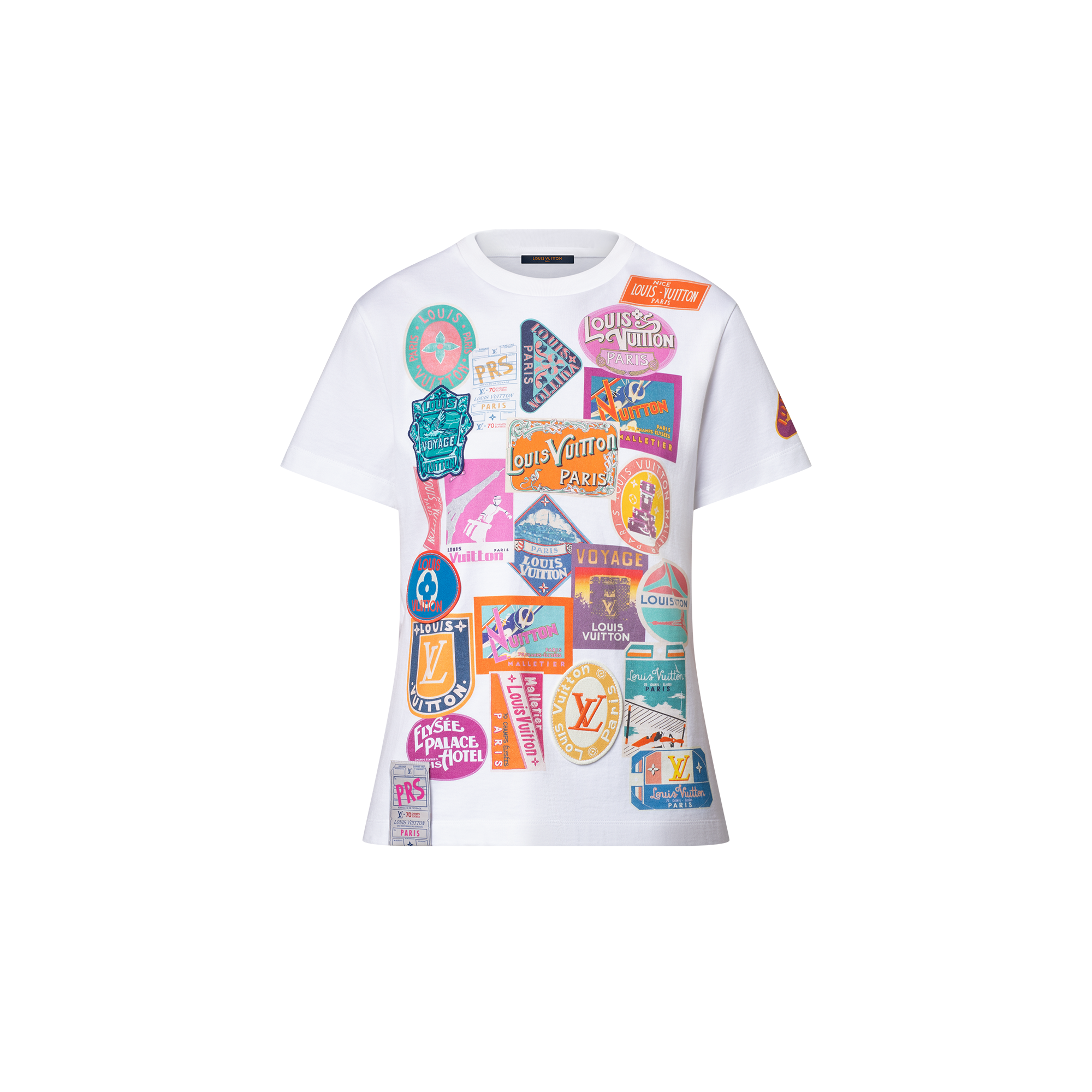 Camiseta con estampado de parches  Mujer Prêt-à-Porter Tops | LOUIS VUITTON (Zoom de producto)