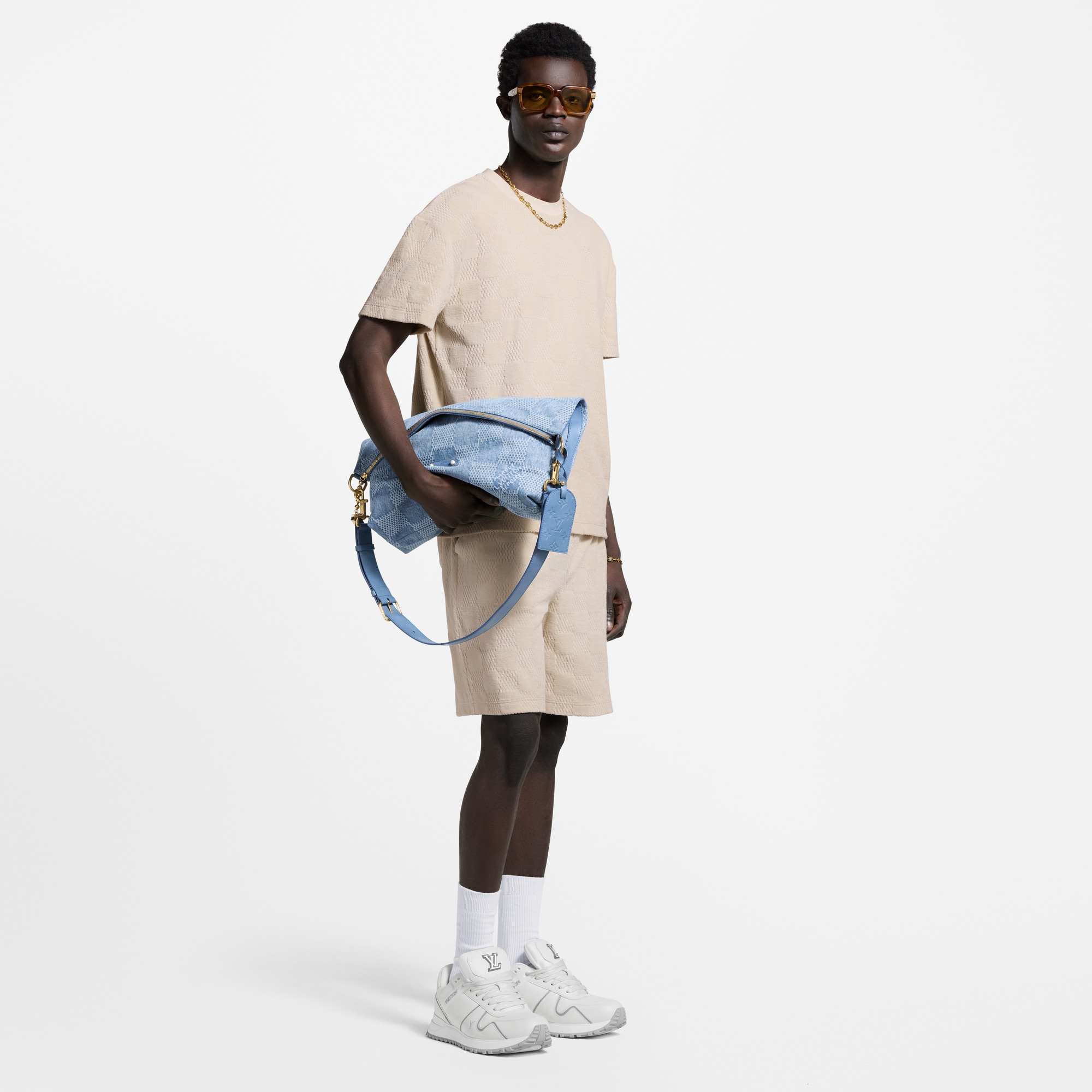 Camiseta Damier de felpa francesa  Hombre Prêt-à-Porter Camisetas y polos | LOUIS VUITTON (Zoom de producto)