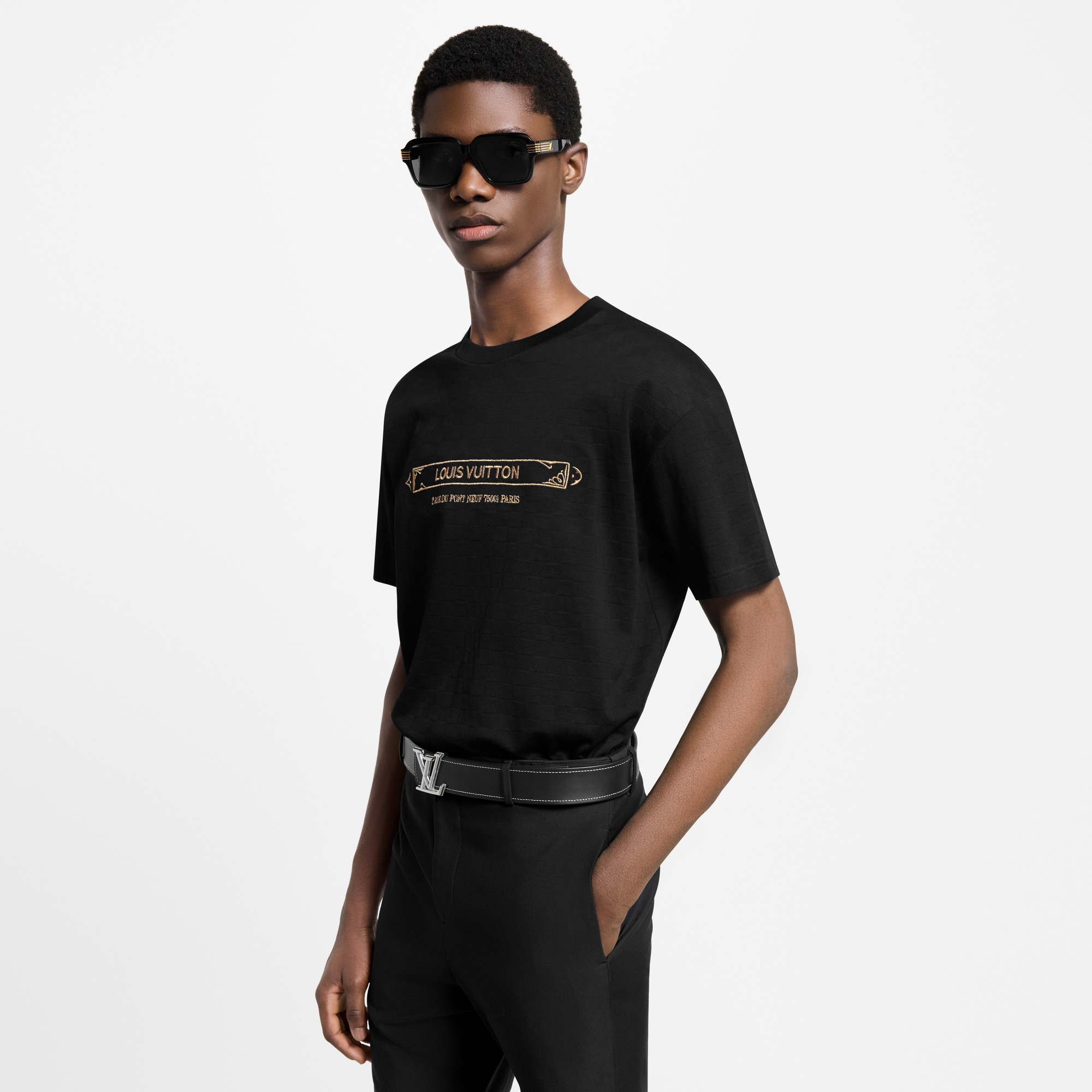 Camiseta Damier de piqué  Hombre Prêt-à-Porter Camisetas y polos | LOUIS VUITTON (Zoom de producto)