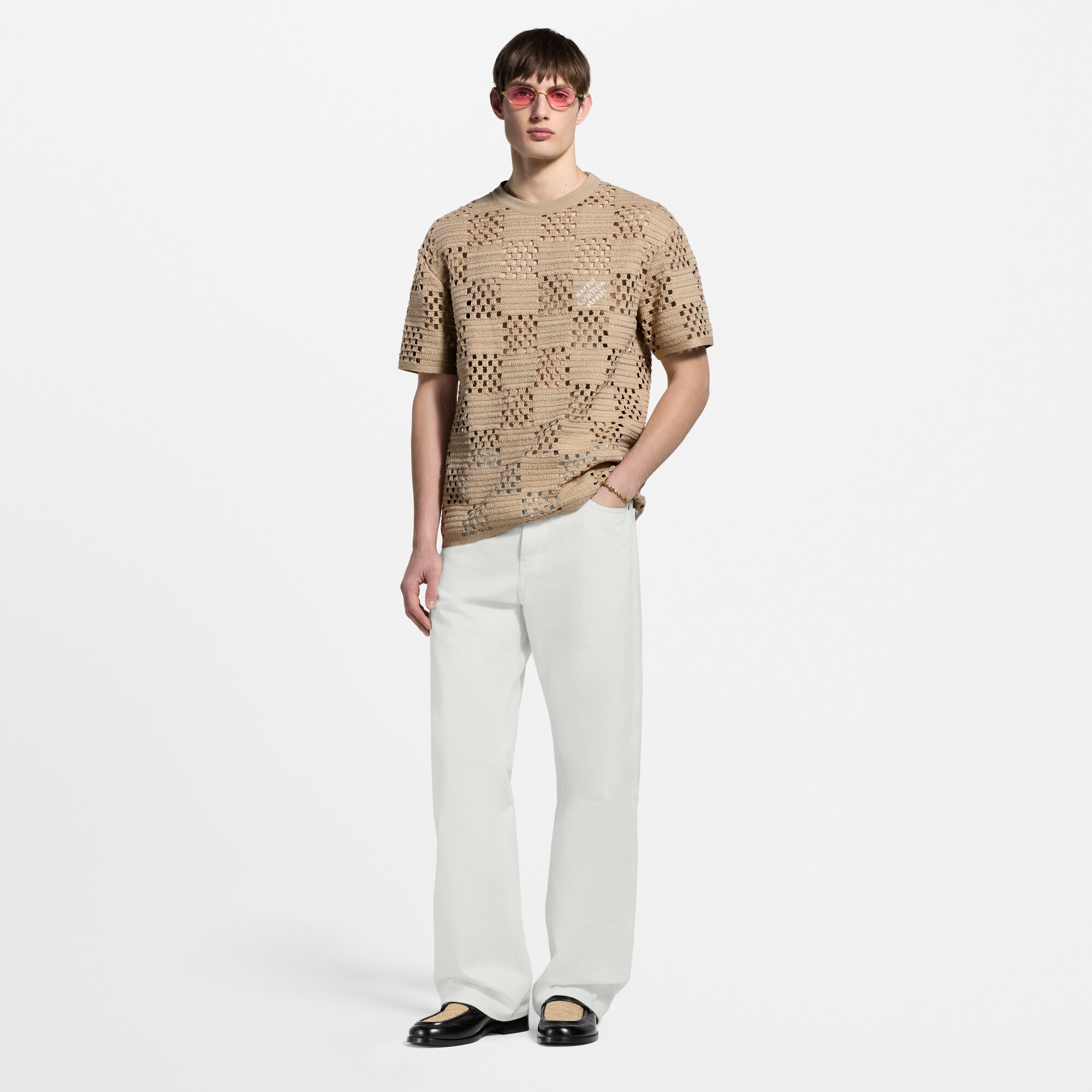 Camiseta Damier de rafia  Hombre Prêt-à-Porter Camisetas y polos | LOUIS VUITTON (Zoom de producto)
