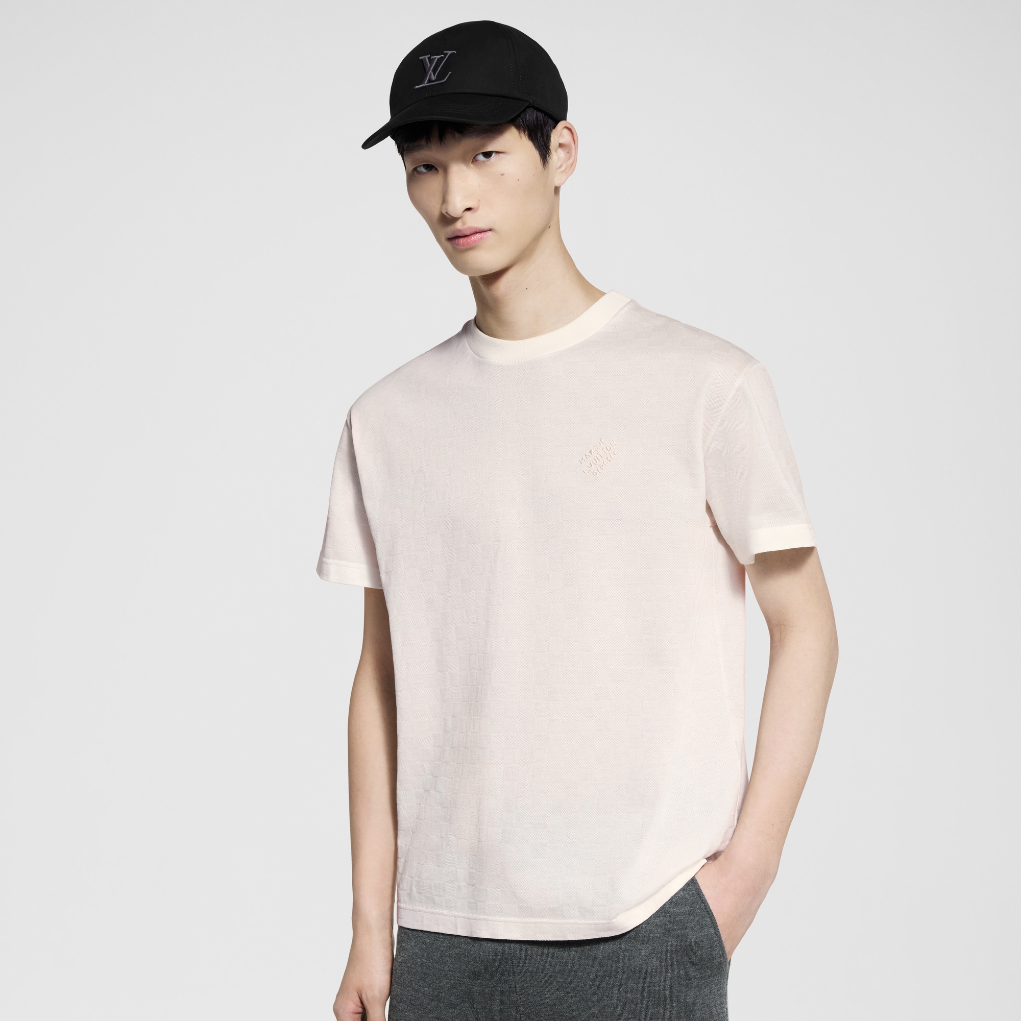 Camiseta Damier en piqué de algodón  Hombre Prêt-à-Porter Camisetas y polos | LOUIS VUITTON (Zoom de producto)