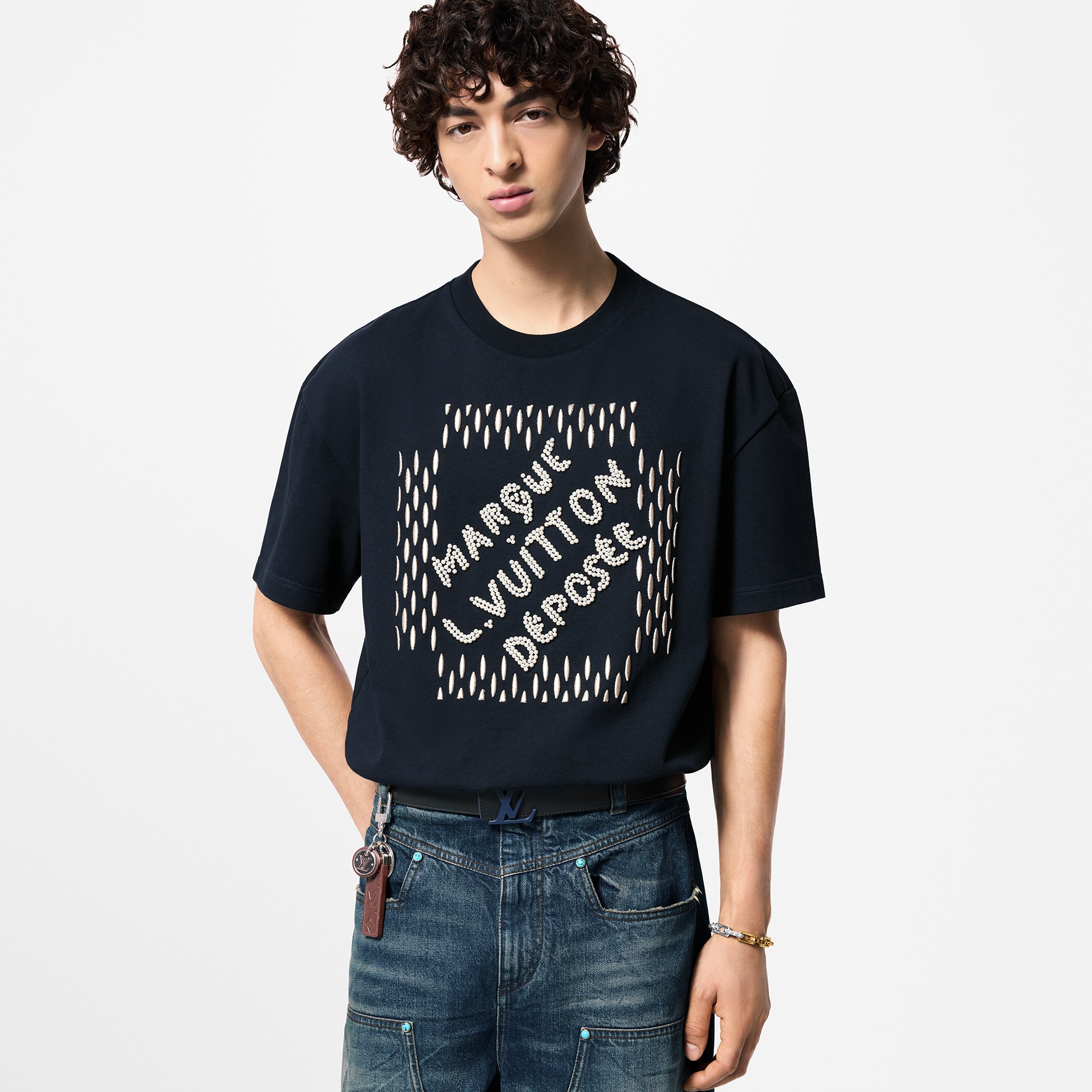 Camiseta de algodón bordada  Hombre Prêt-à-Porter Camisetas y polos | LOUIS VUITTON (Zoom de producto)