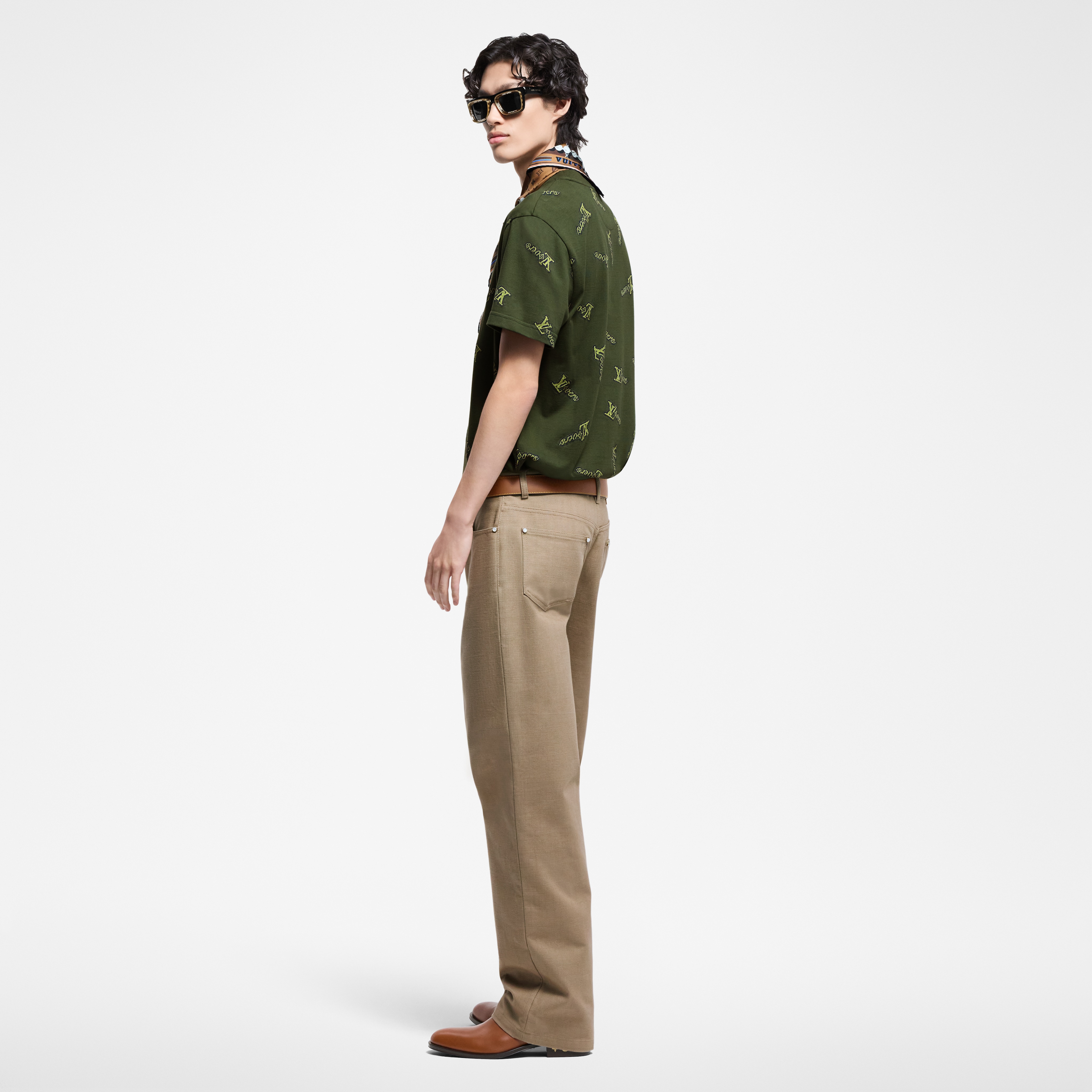 Camiseta de algodón con motivo en Jacquard  Hombre Prêt-à-Porter Camisetas y polos | LOUIS VUITTON (Zoom de producto)