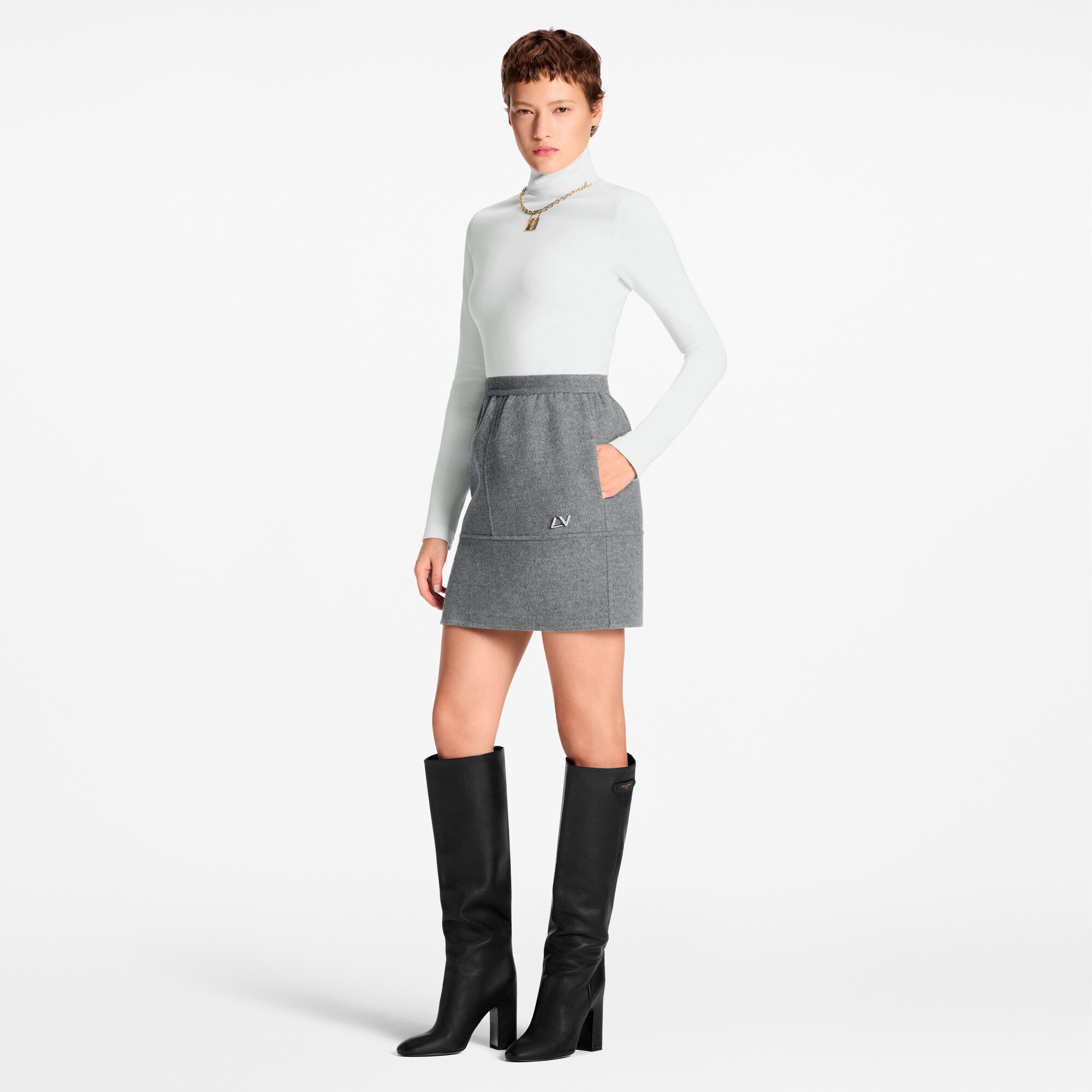 Camiseta de manga larga con collar de candado  Mujer Prêt-à-Porter Tops | LOUIS VUITTON (Zoom de producto)