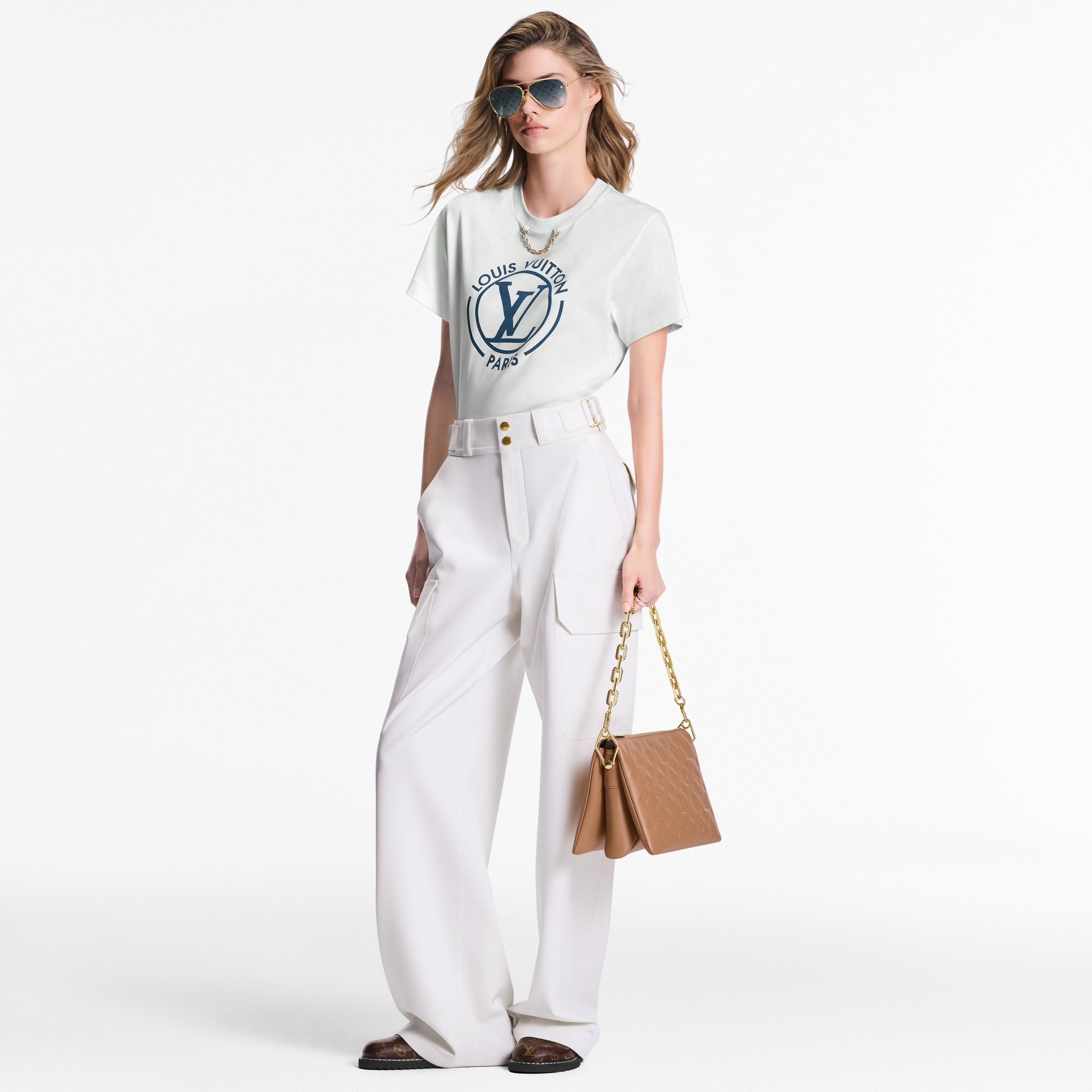 Camiseta LV flocada  Mujer Prêt-à-Porter Tops | LOUIS VUITTON (Zoom de producto)
