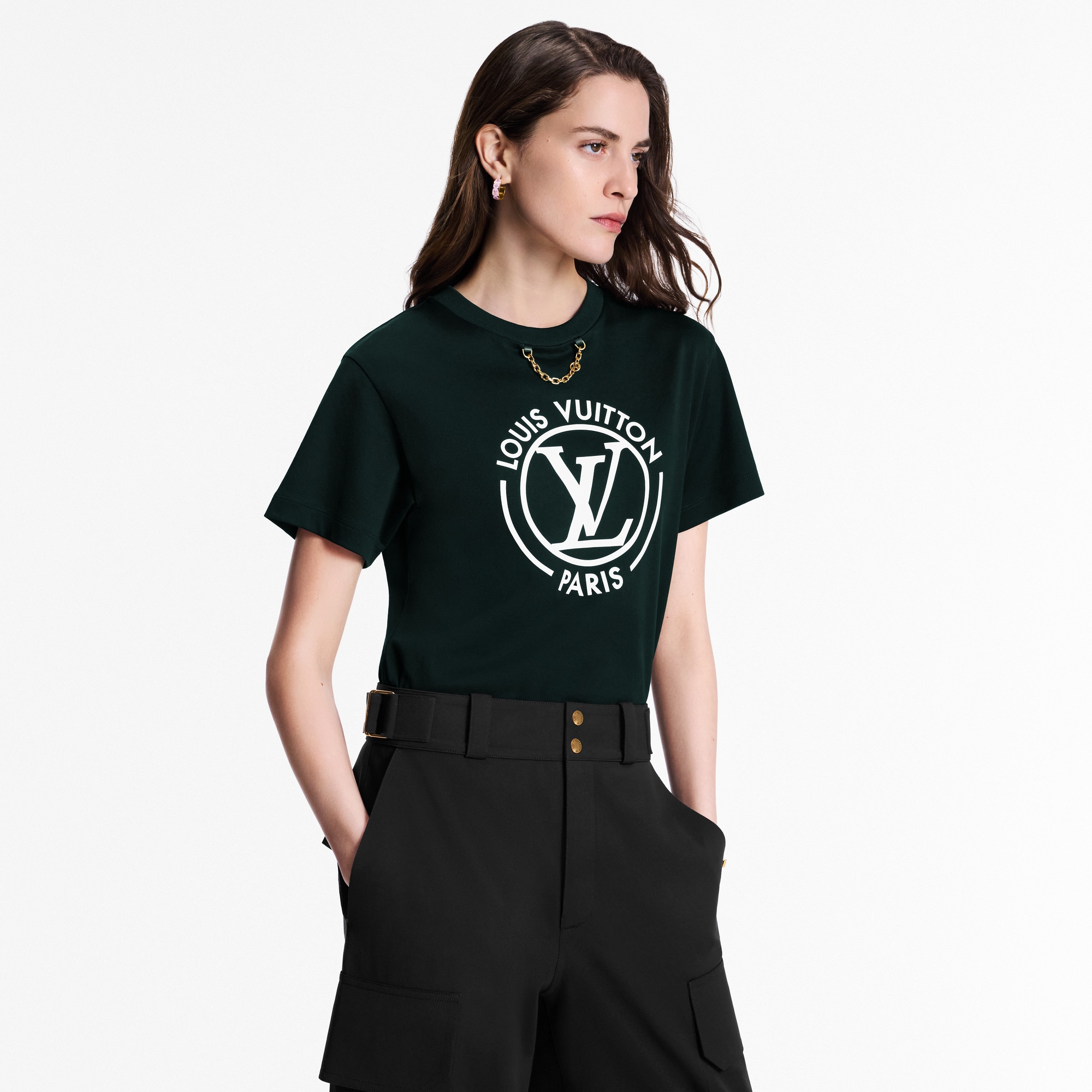 Camiseta LV flocada  Mujer Prêt-à-Porter Tops | LOUIS VUITTON (Zoom de producto)