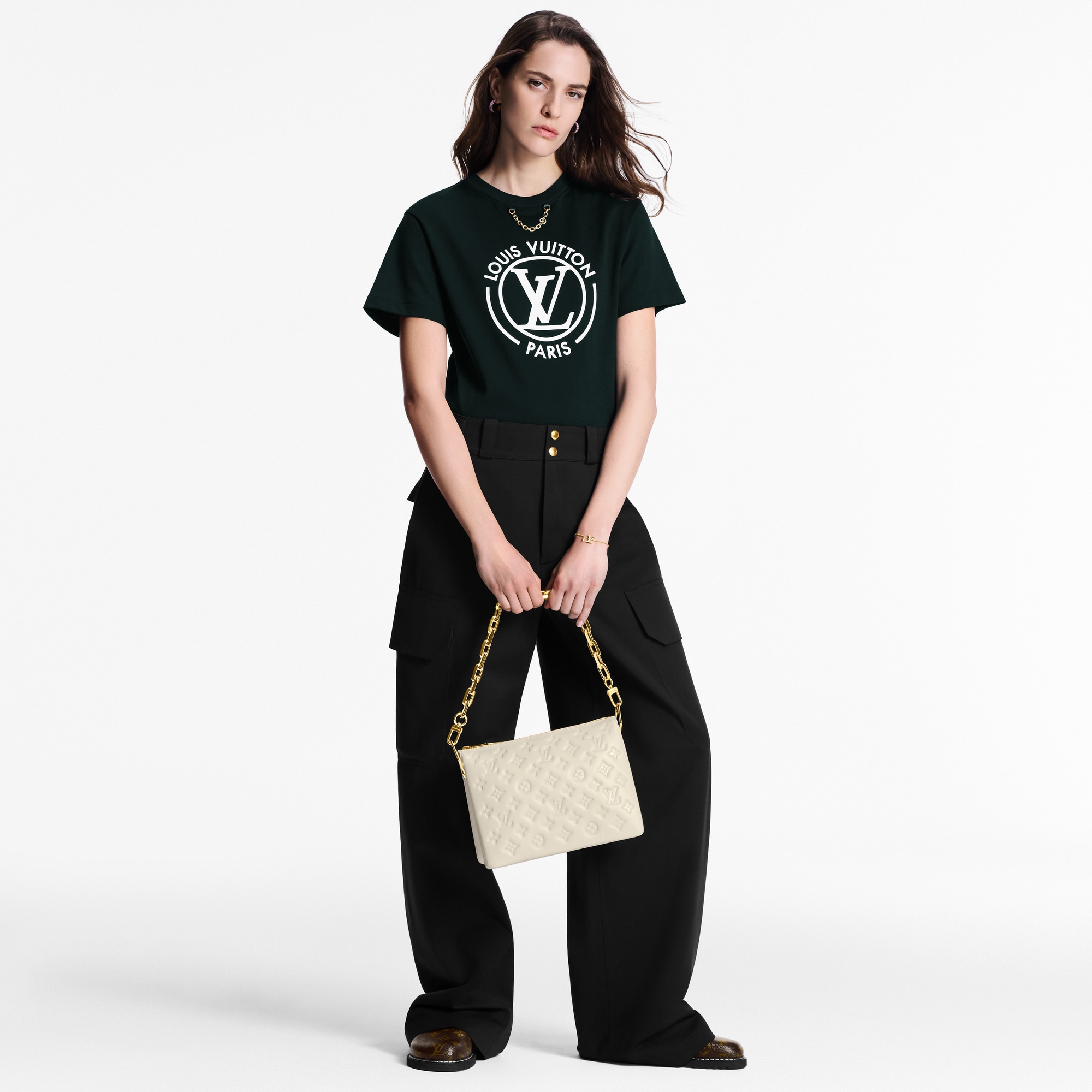 Camiseta LV flocada  Mujer Prêt-à-Porter Tops | LOUIS VUITTON (Zoom de producto)