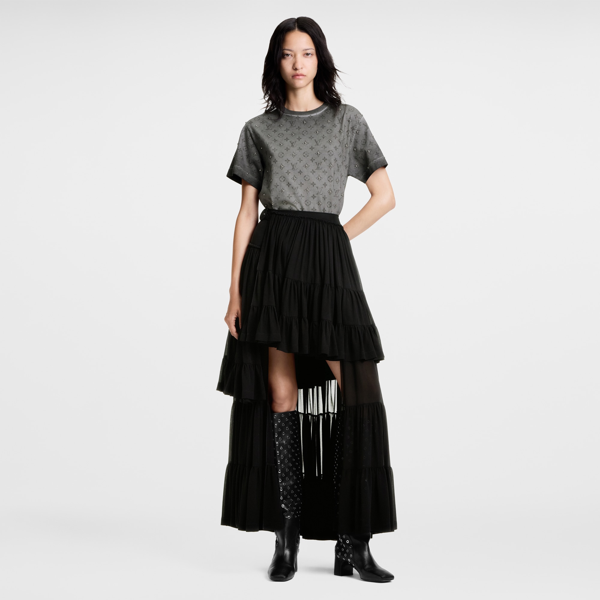 Camiseta Monogram con tachuelas  Mujer Prêt-à-Porter Tops | LOUIS VUITTON (Zoom de producto)