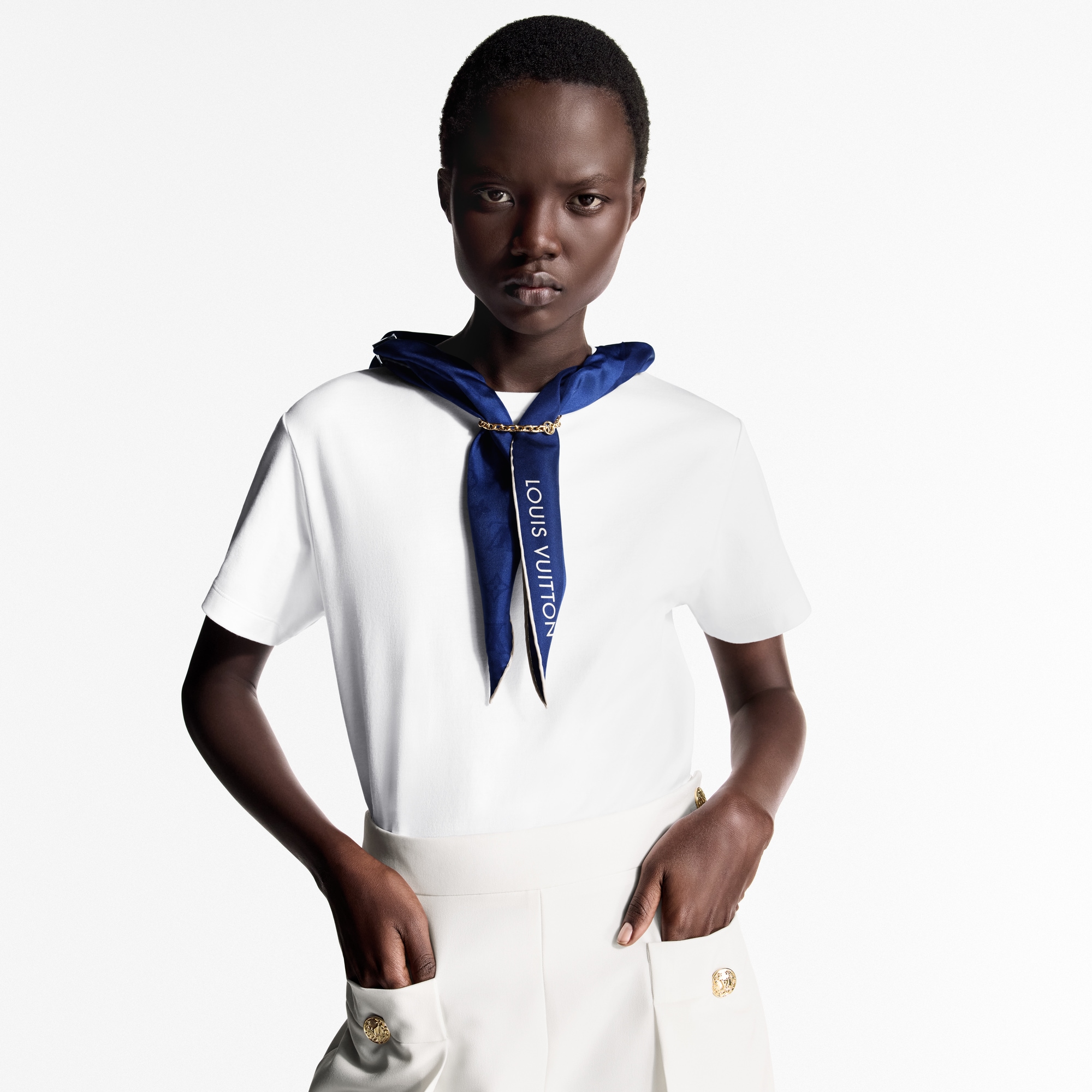 Camiseta Nautical con fular  Mujer Prêt-à-Porter Tops | LOUIS VUITTON (Zoom de producto)