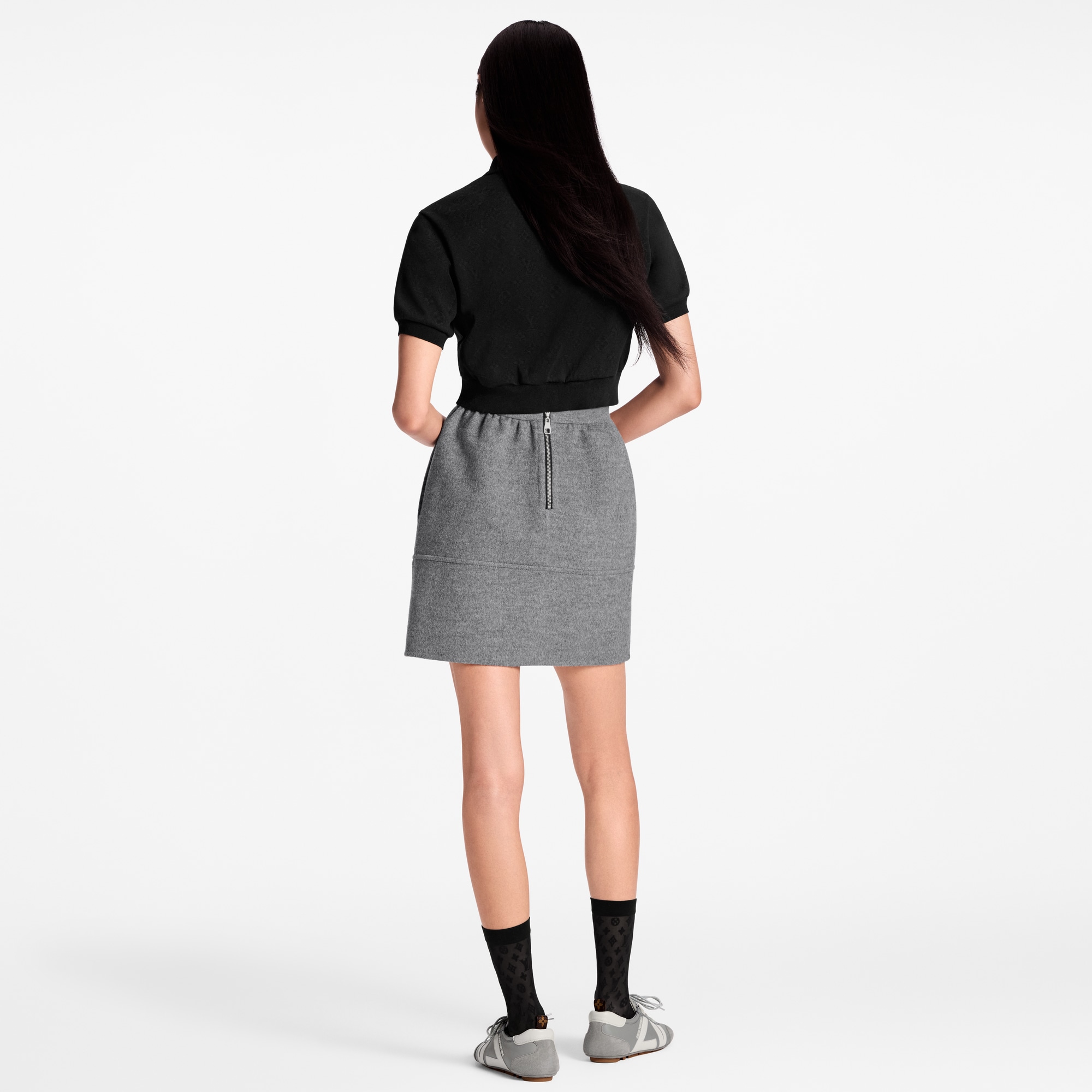 Camiseta tipo polo cropped con motivo Monogram y botones  Mujer Prêt-à-Porter Tops | LOUIS VUITTON (Zoom de producto)