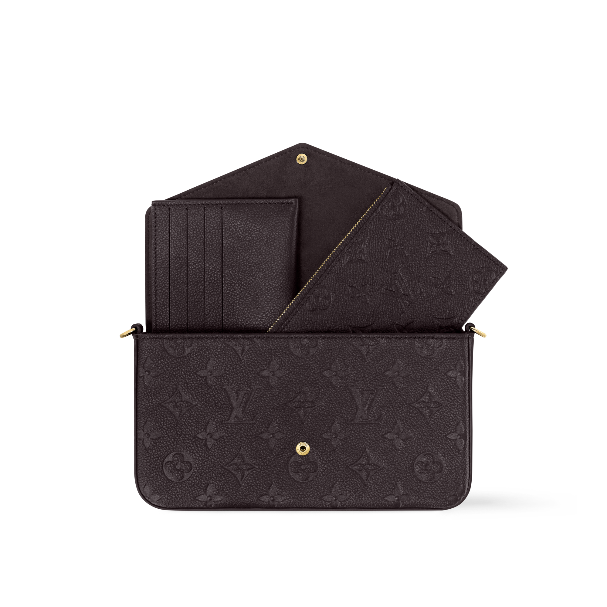 Cartera de mano Félicie Piel Monogram Empreinte Mujer Carteras y pequeña marroquinería Carteras con cadena y mini bolsos | LOUIS VUITTON (Zoom de producto)