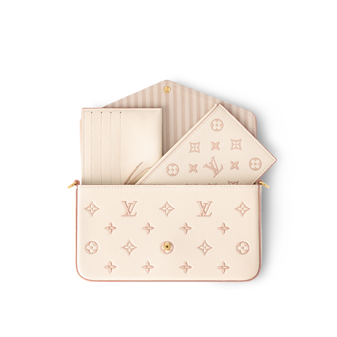 Cartera de mano Félicie Piel Monogram Empreinte Mujer Carteras y pequeña marroquinería Carteras con cadena y mini bolsos | LOUIS VUITTON (Zoom de producto)