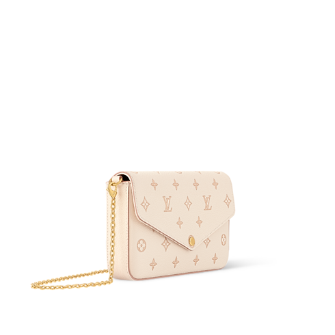 Cartera de mano Félicie Piel Monogram Empreinte Mujer Carteras y pequeña marroquinería Carteras con cadena y mini bolsos | LOUIS VUITTON (Zoom de producto)