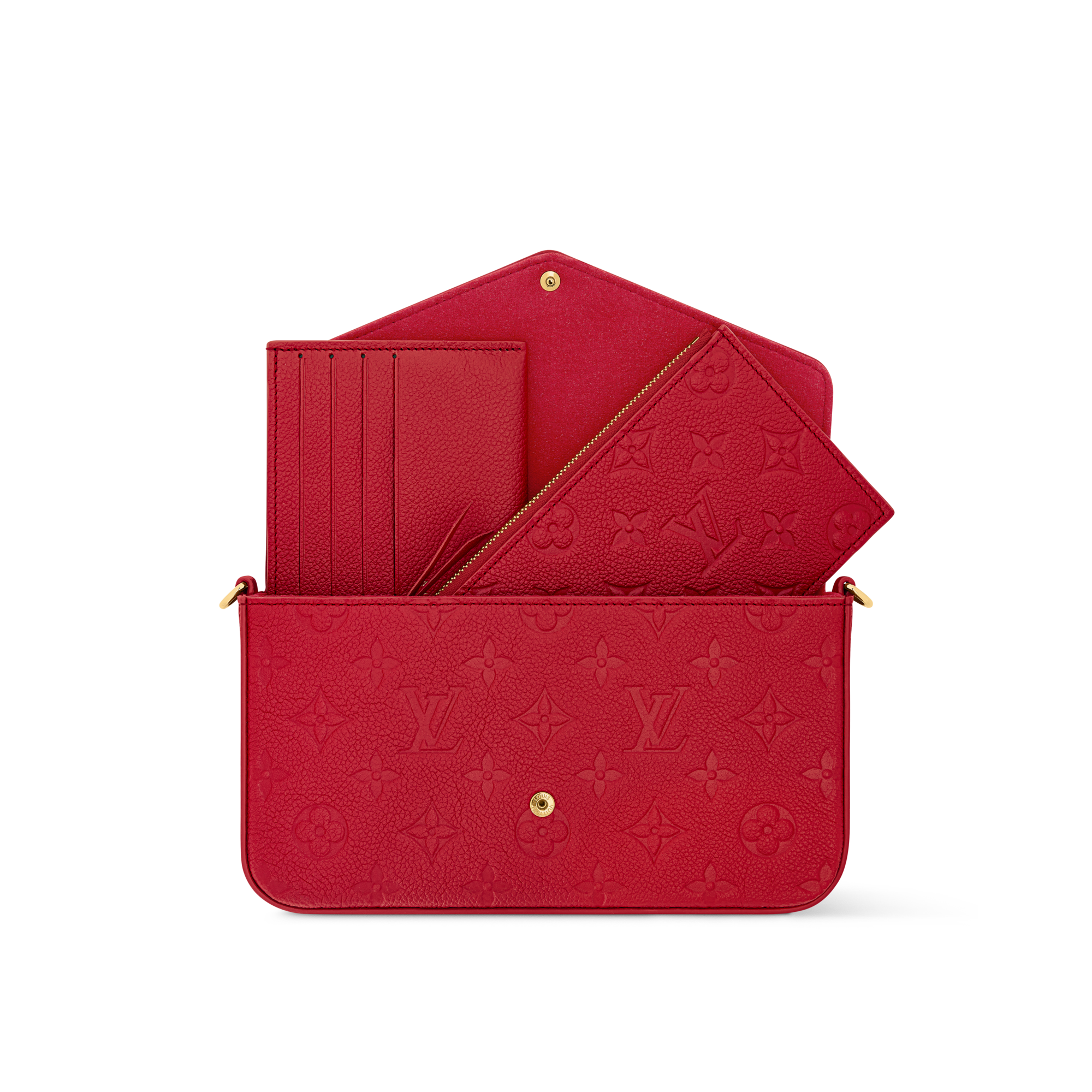 Cartera de mano Félicie Piel Monogram Empreinte Mujer Carteras y pequeña marroquinería Carteras con cadena y mini bolsos | LOUIS VUITTON (Zoom de producto)
