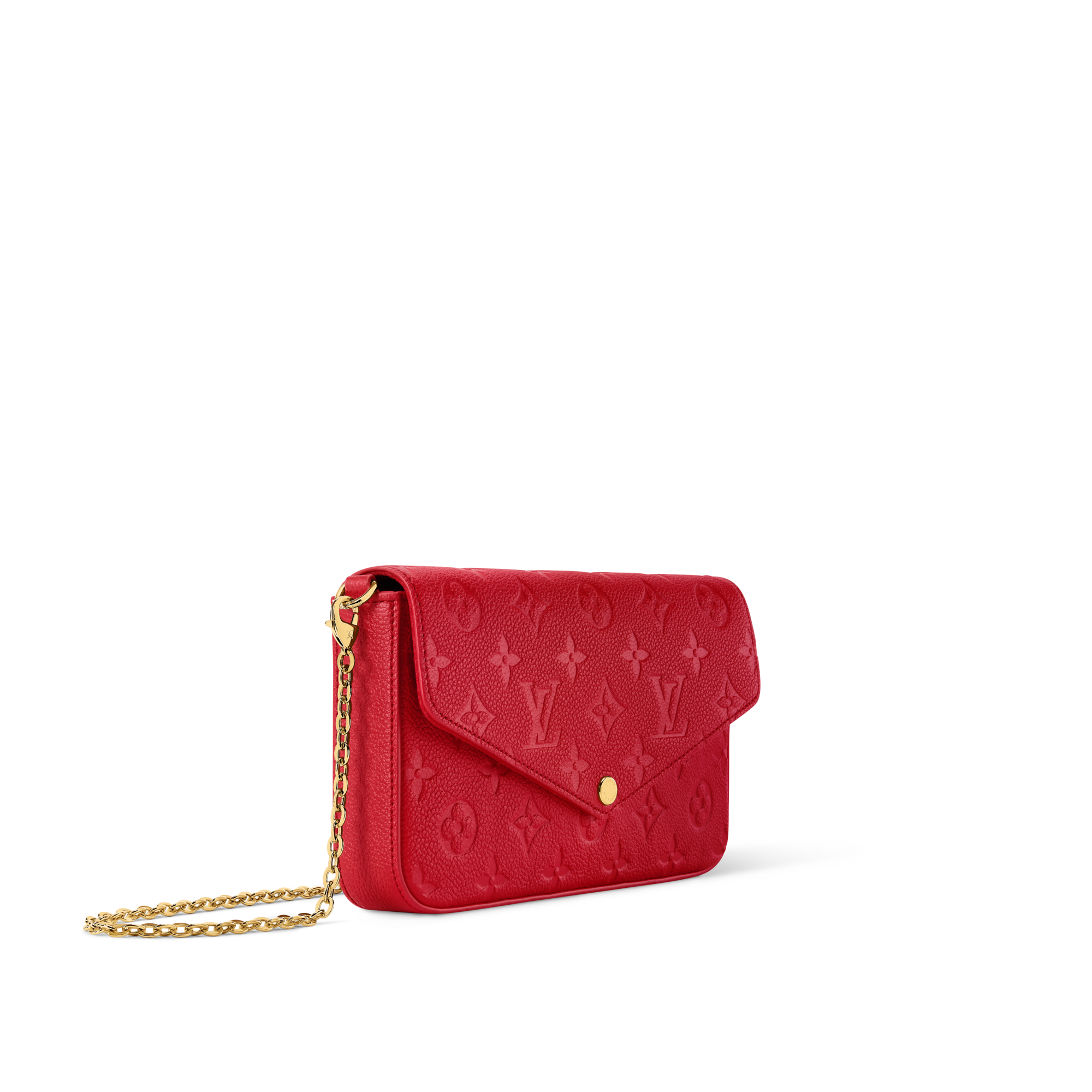 Cartera de mano Félicie Piel Monogram Empreinte Mujer Carteras y pequeña marroquinería Carteras con cadena y mini bolsos | LOUIS VUITTON (Zoom de producto)