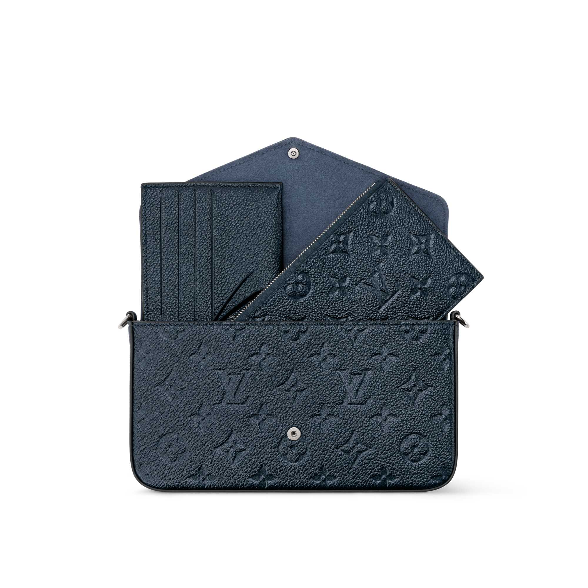 Cartera de mano Félicie Piel Monogram Empreinte Mujer Carteras y pequeña marroquinería Carteras con cadena y mini bolsos | LOUIS VUITTON (Zoom de producto)