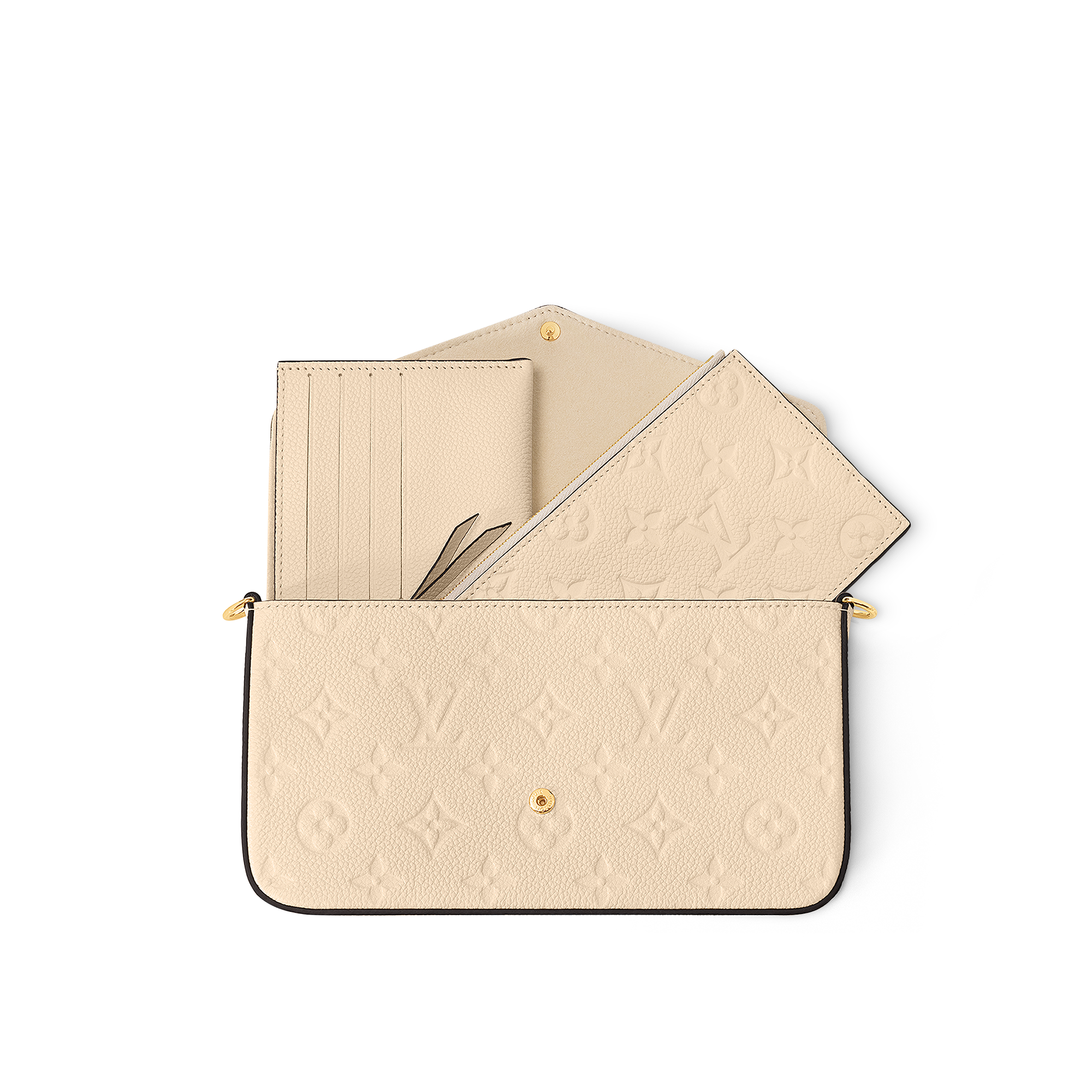 Cartera de mano Félicie Piel Monogram Empreinte Mujer Carteras y pequeña marroquinería Carteras con cadena y mini bolsos | LOUIS VUITTON (Zoom de producto)