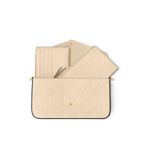 Cartera de mano Félicie Piel Monogram Empreinte Mujer Carteras y pequeña marroquinería Carteras con cadena y mini bolsos | LOUIS VUITTON (Zoom de producto)