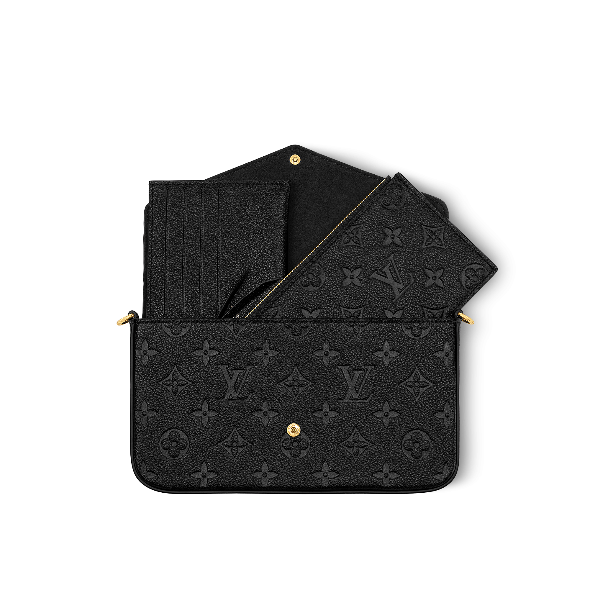 Cartera de mano Félicie Piel Monogram Empreinte Mujer Carteras y pequeña marroquinería Carteras con cadena y mini bolsos | LOUIS VUITTON (Zoom de producto)