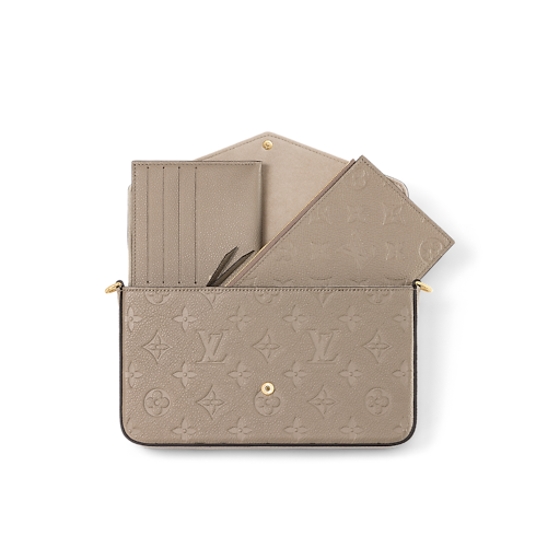 Cartera de mano Félicie Piel Monogram Empreinte Mujer Carteras y pequeña marroquinería Carteras con cadena y mini bolsos | LOUIS VUITTON (Zoom de producto)