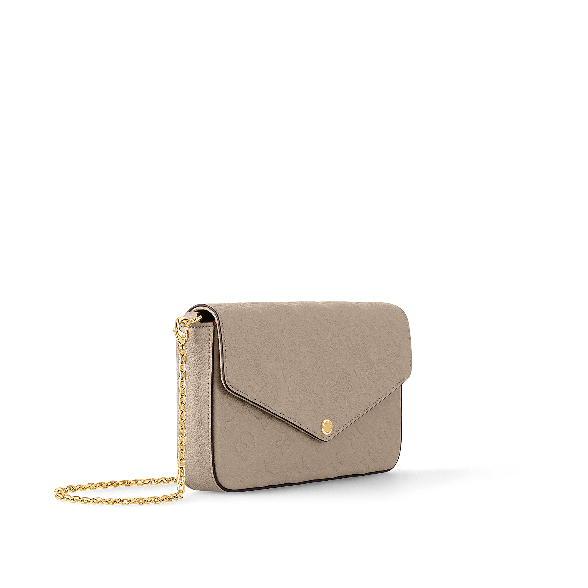 Cartera de mano Félicie Piel Monogram Empreinte Mujer Carteras y pequeña marroquinería Carteras con cadena y mini bolsos | LOUIS VUITTON (Zoom de producto)