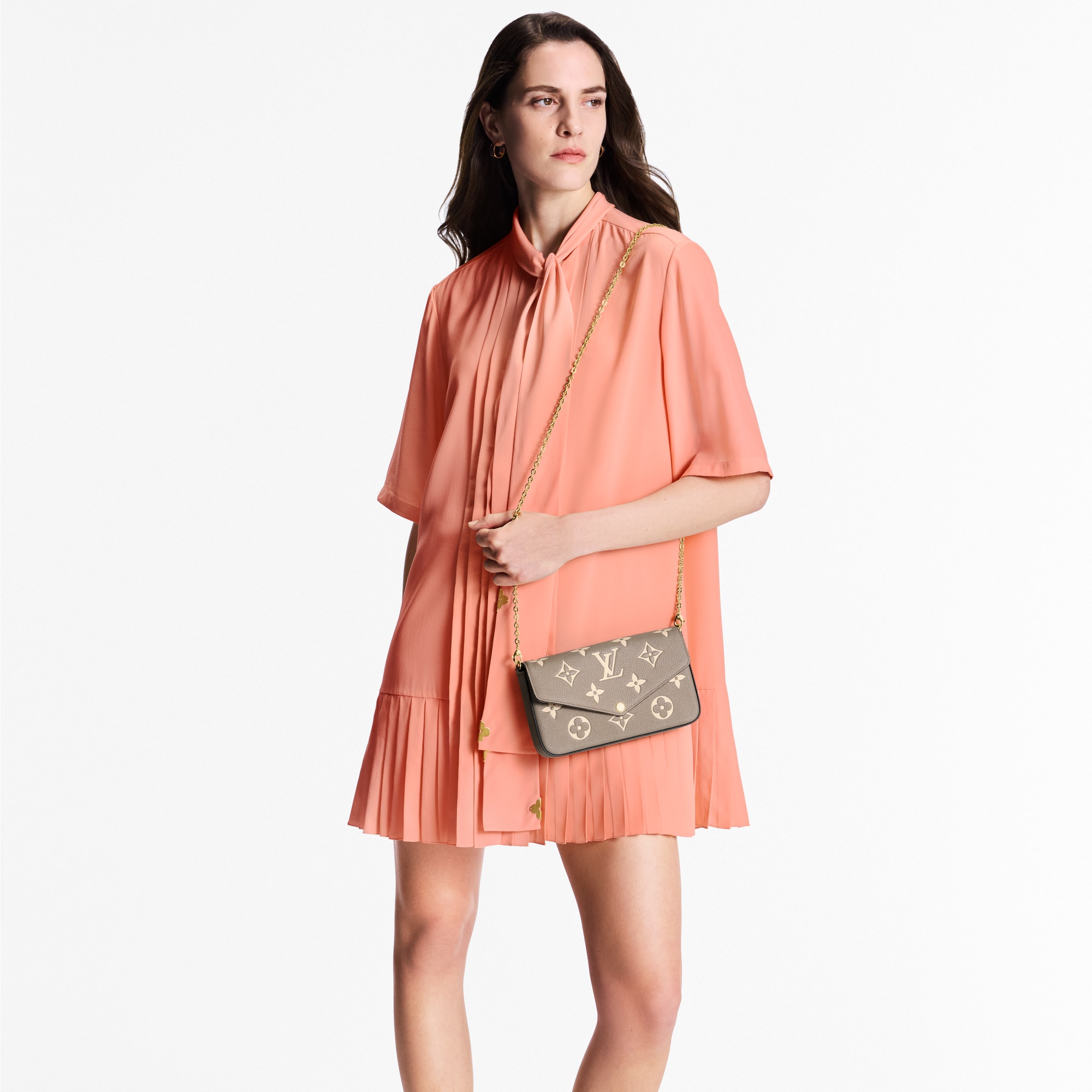 Cartera de mano Félicie Piel Monogram Empreinte Mujer Carteras y pequeña marroquinería Todas las carteras y pequeña marroquinería | LOUIS VUITTON (Zoom de producto)