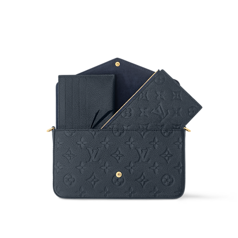 Cartera de mano Félicie Piel Monogram Empreinte Mujer Carteras y pequeña marroquinería Carteras con cadena y mini bolsos | LOUIS VUITTON (Zoom de producto)