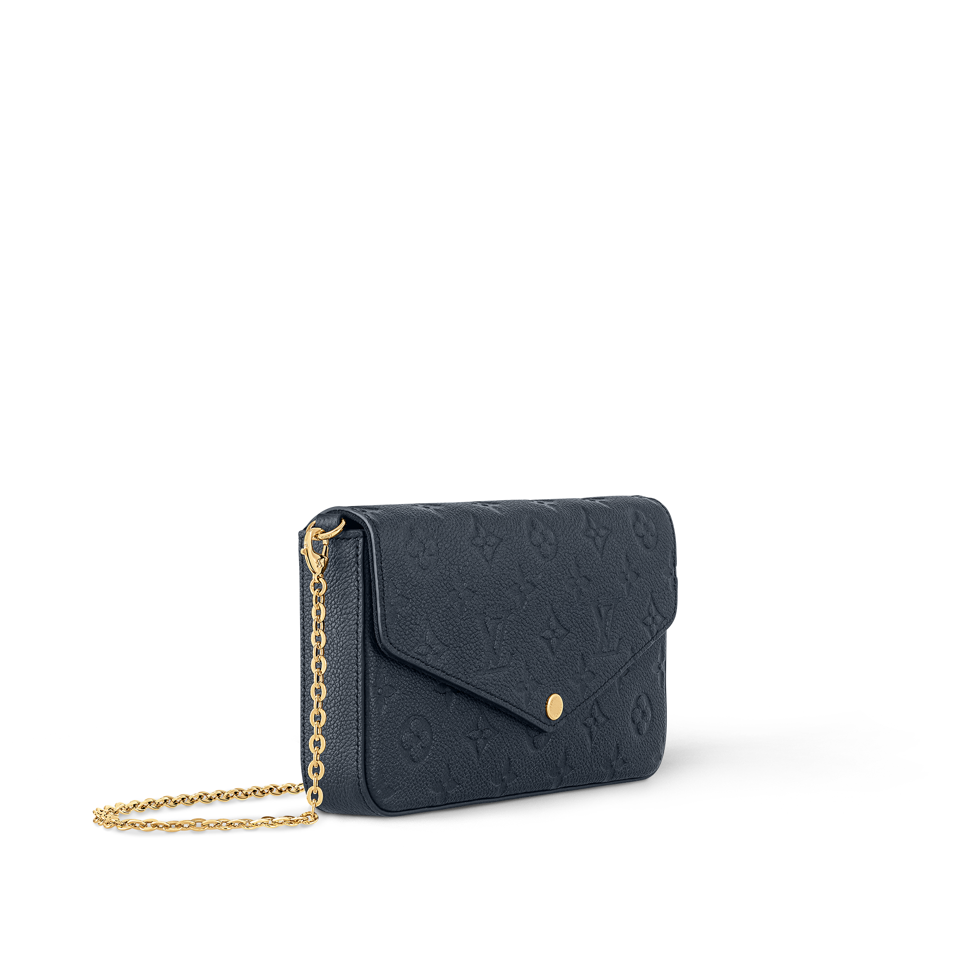 Cartera de mano Félicie Piel Monogram Empreinte Mujer Carteras y pequeña marroquinería Carteras con cadena y mini bolsos | LOUIS VUITTON (Zoom de producto)