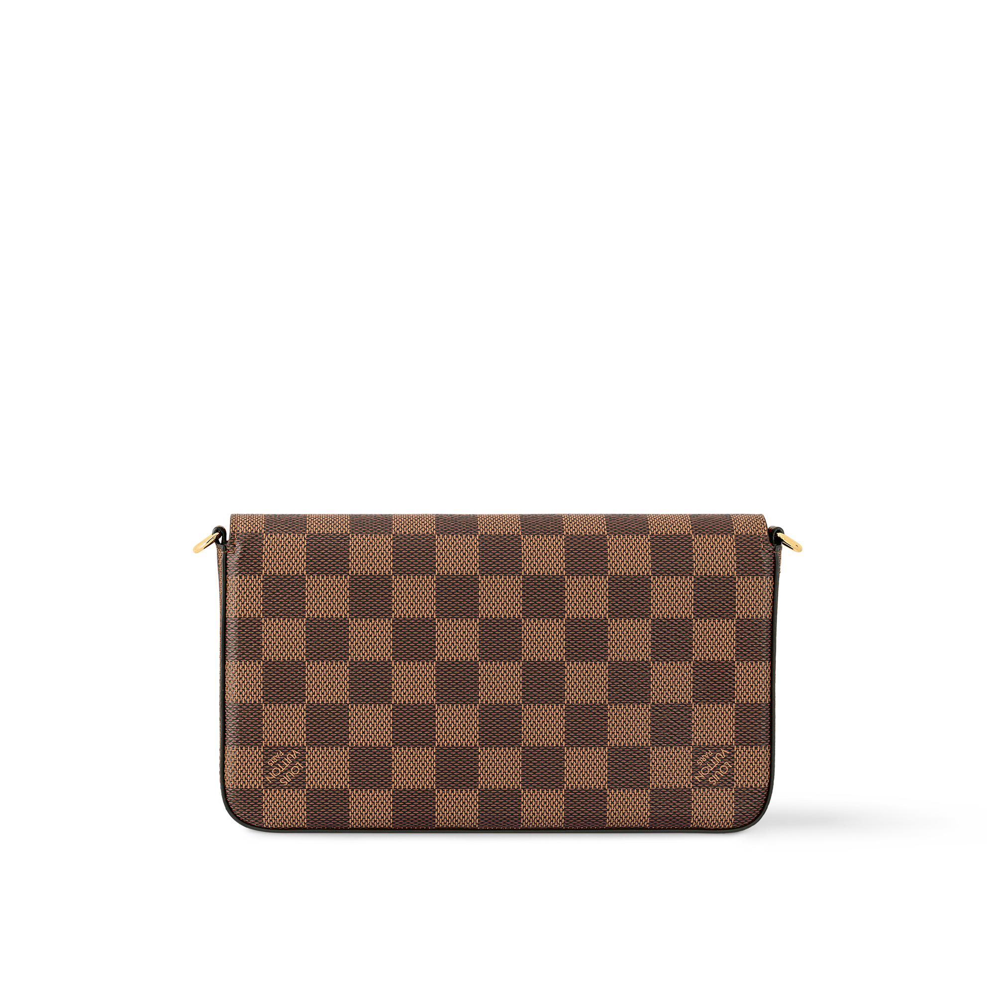 Cartera de mano Félicie Lona Damier Ebène Mujer Carteras y pequeña marroquinería Carteras con cadena y mini bolsos | LOUIS VUITTON (Zoom de producto)