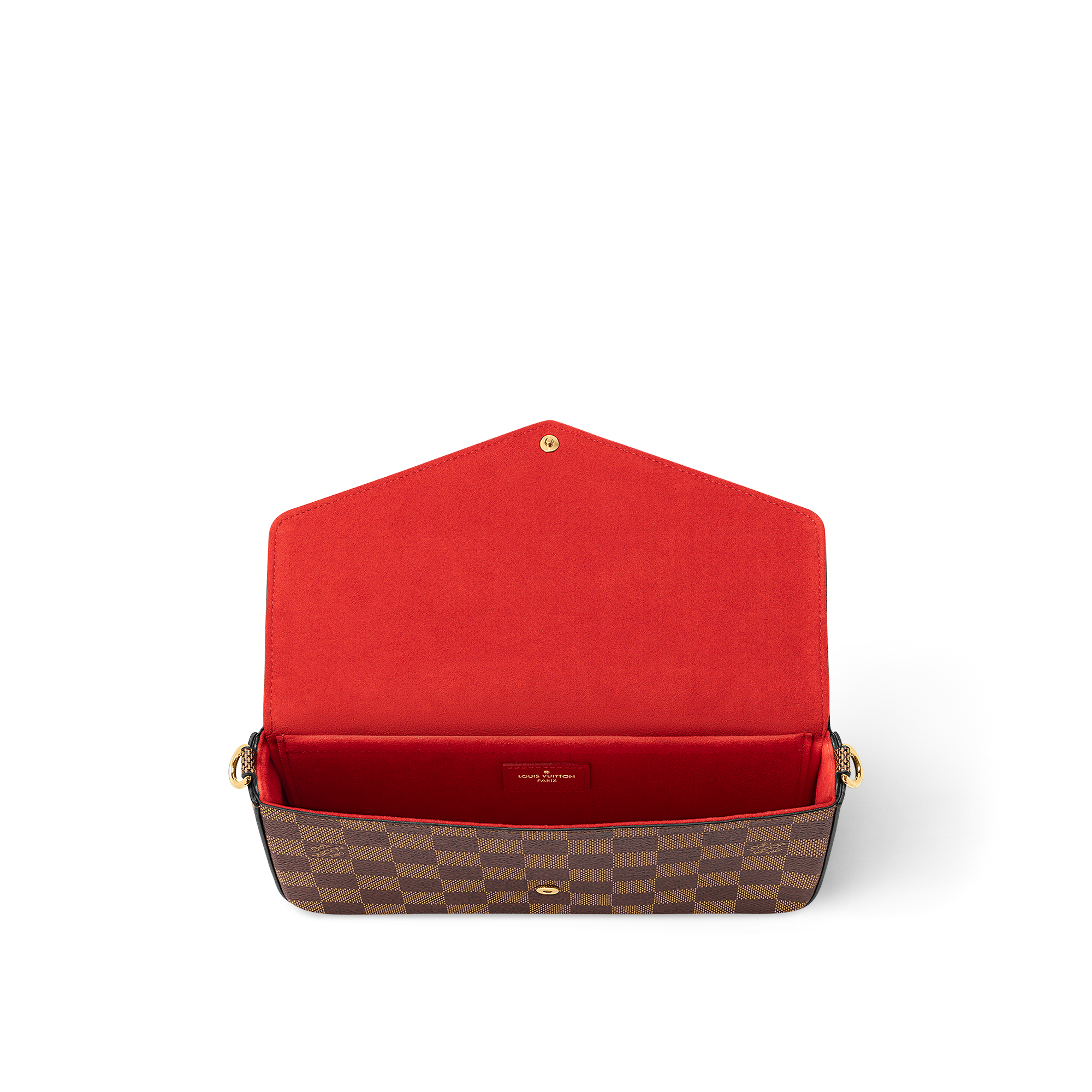 Cartera de mano Félicie Lona Damier Ebène Mujer Carteras y pequeña marroquinería Carteras con cadena y mini bolsos | LOUIS VUITTON (Zoom de producto)