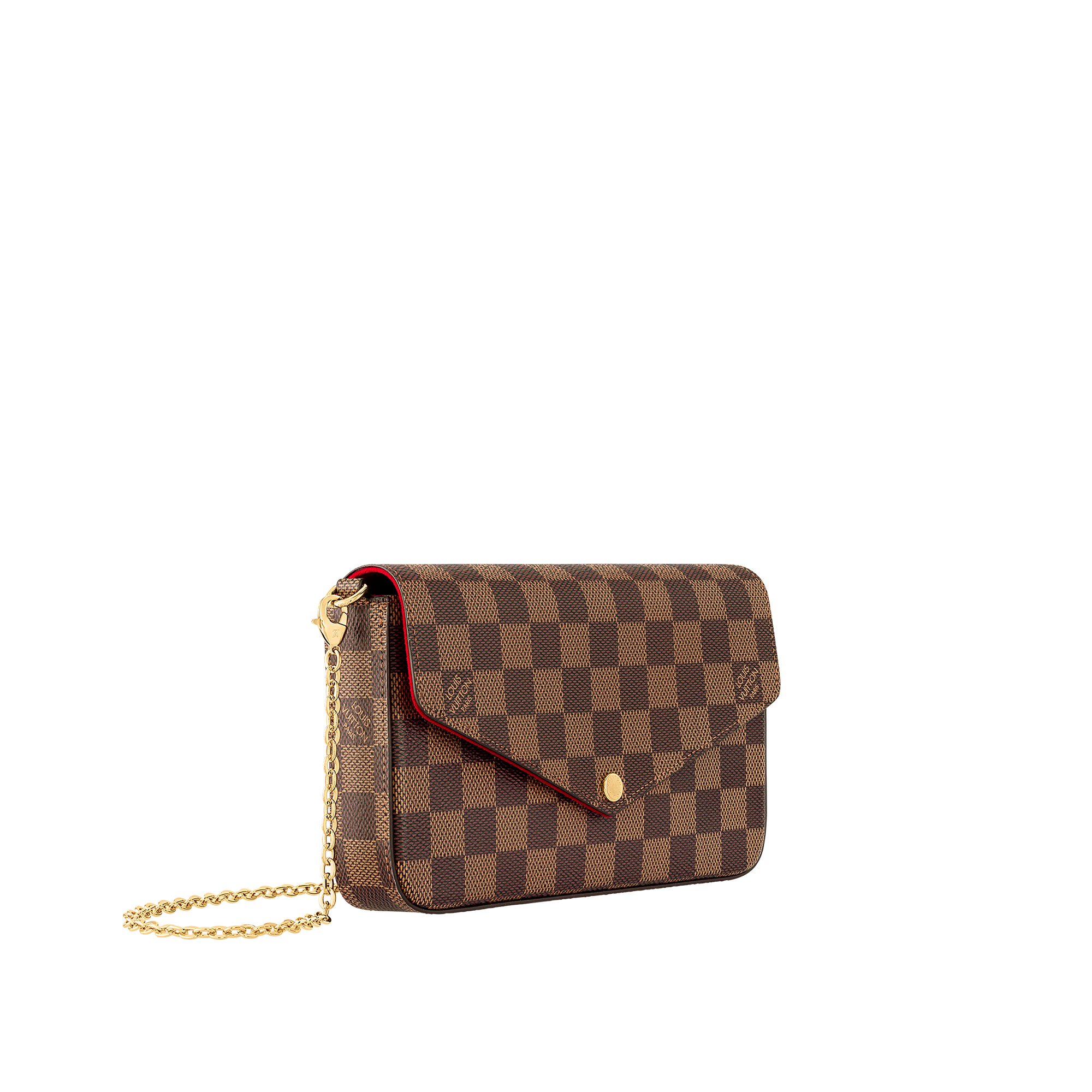Cartera de mano Félicie Lona Damier Ebène Mujer Carteras y pequeña marroquinería Carteras con cadena y mini bolsos | LOUIS VUITTON (Zoom de producto)