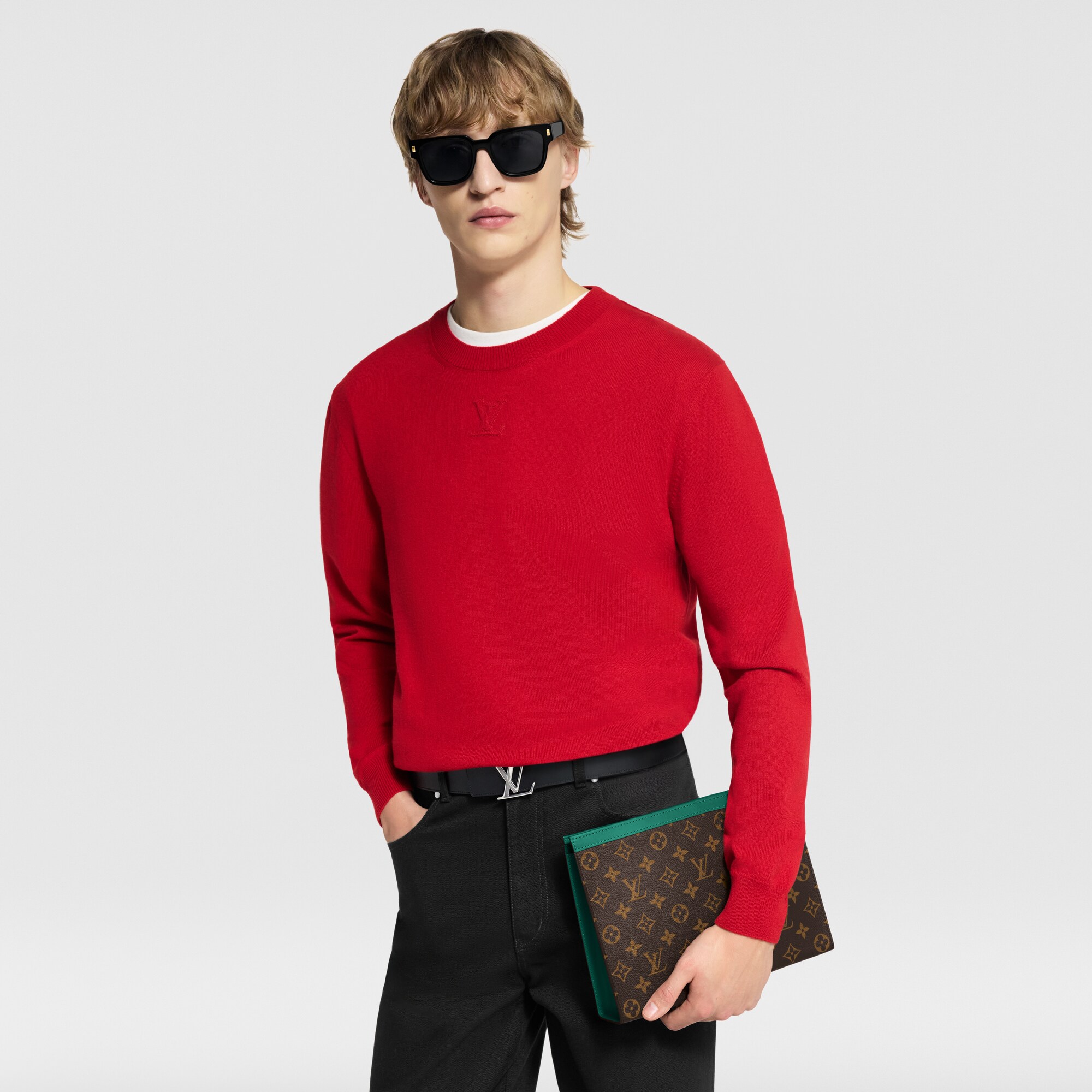 Cartera de mano Voyage MM Lona Monogram Macassar Hombre Carteras y pequeña marroquinería Pochettes | LOUIS VUITTON (Zoom de producto)