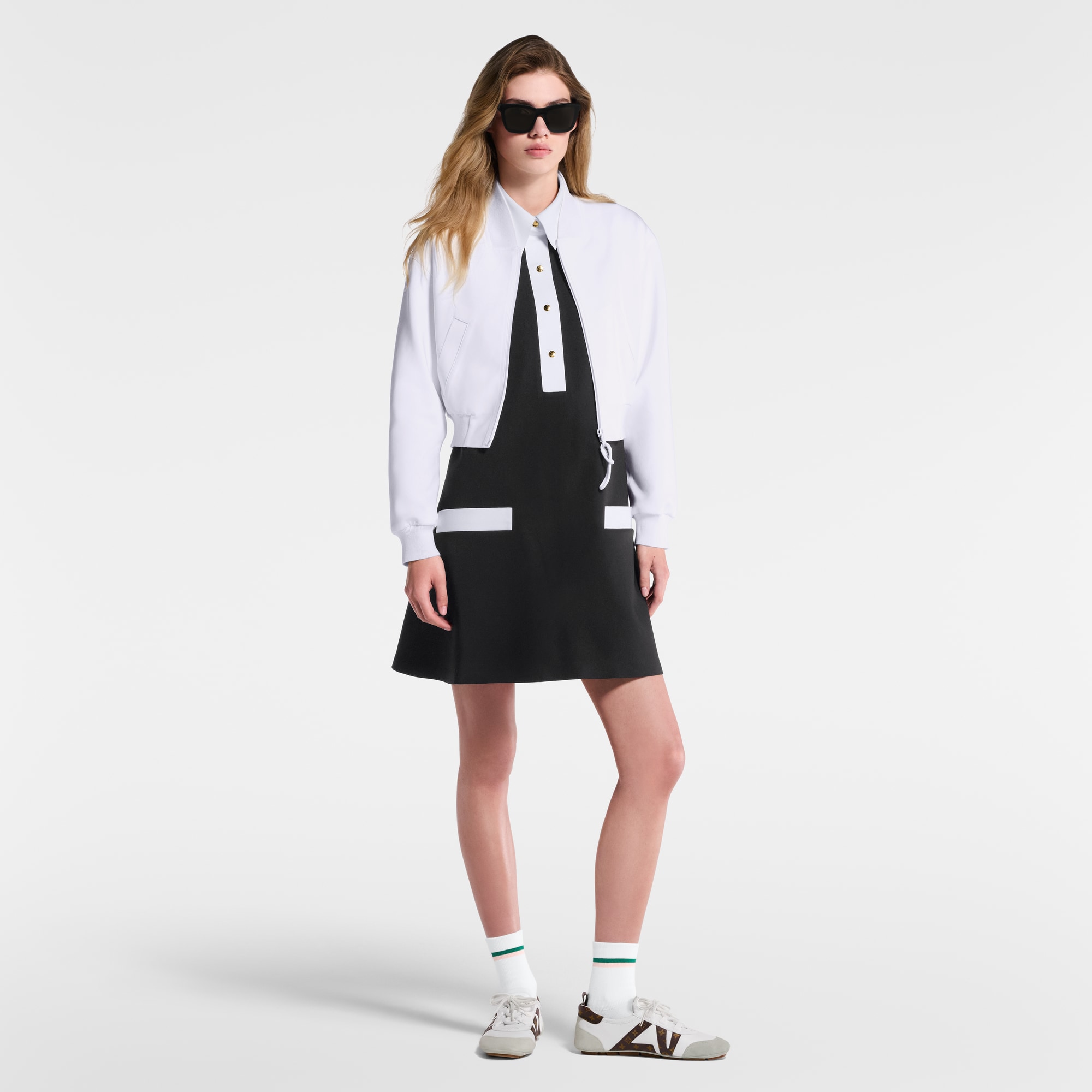 Cazadora bomber cropped de punto técnico  Mujer Prêt-à-Porter Abrigos y chaquetas | LOUIS VUITTON (Zoom de producto)
