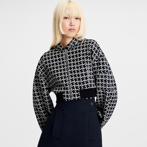 Cazadora bomber cropped en Jacquard de punto de panal Mujer Prêt-à-Porter Abrigos y chaquetas | LOUIS VUITTON (Zoom de producto)