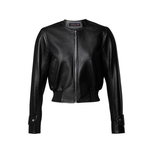 Cazadora bomber de piel con detalle Nanogram Mujer Prêt-à-Porter Abrigos y chaquetas | LOUIS VUITTON (Zoom de producto)