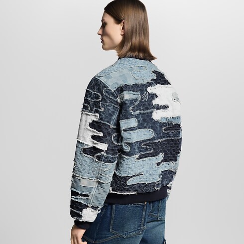 Cazadora bomber vaquera con patchwork Hombre Prêt-à-Porter Cazadoras y abrigos | LOUIS VUITTON (Zoom de producto)