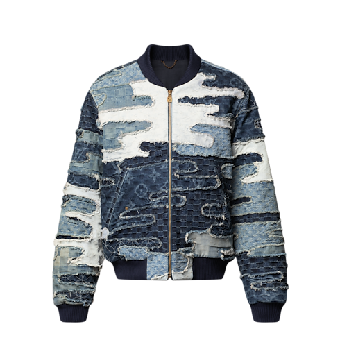 Cazadora bomber vaquera con patchwork Hombre Prêt-à-Porter Cazadoras y abrigos | LOUIS VUITTON (Zoom de producto)
