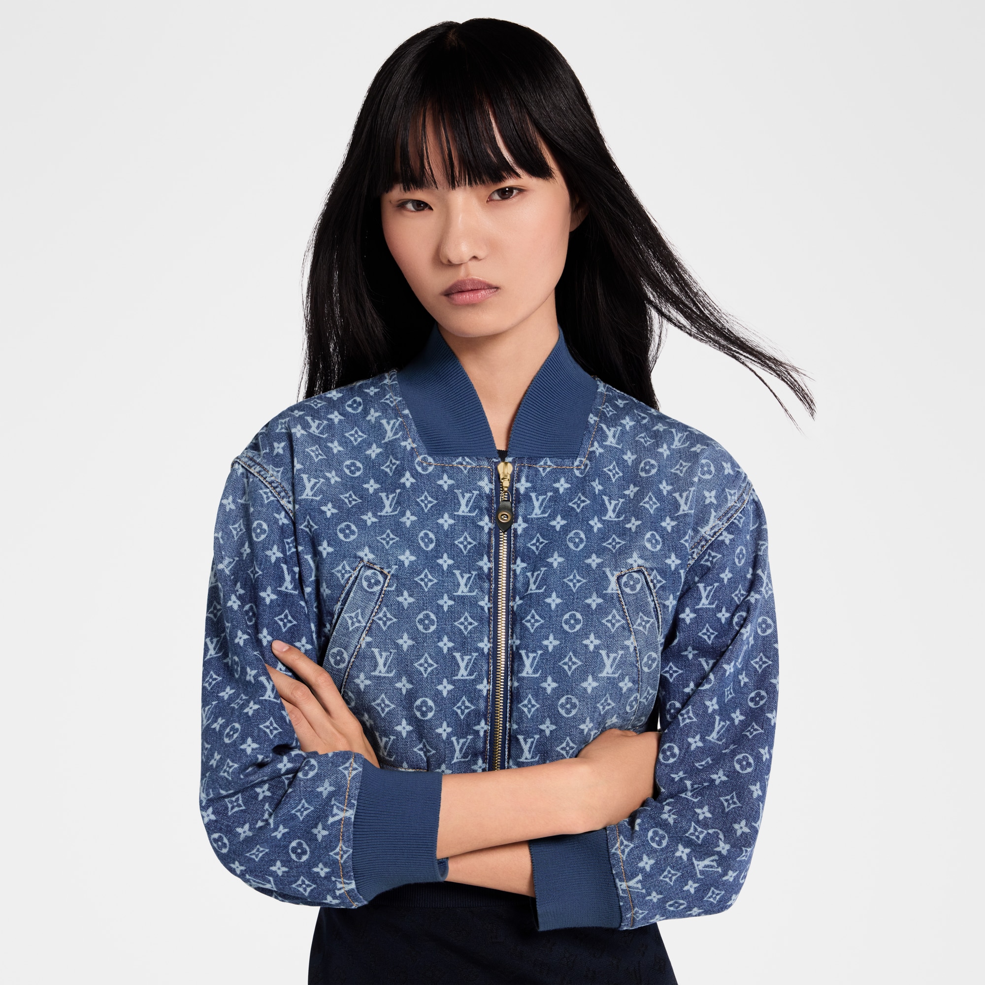Cazadora bomber vaquera Monogram  Mujer Prêt-à-Porter Abrigos y chaquetas | LOUIS VUITTON (Zoom de producto)