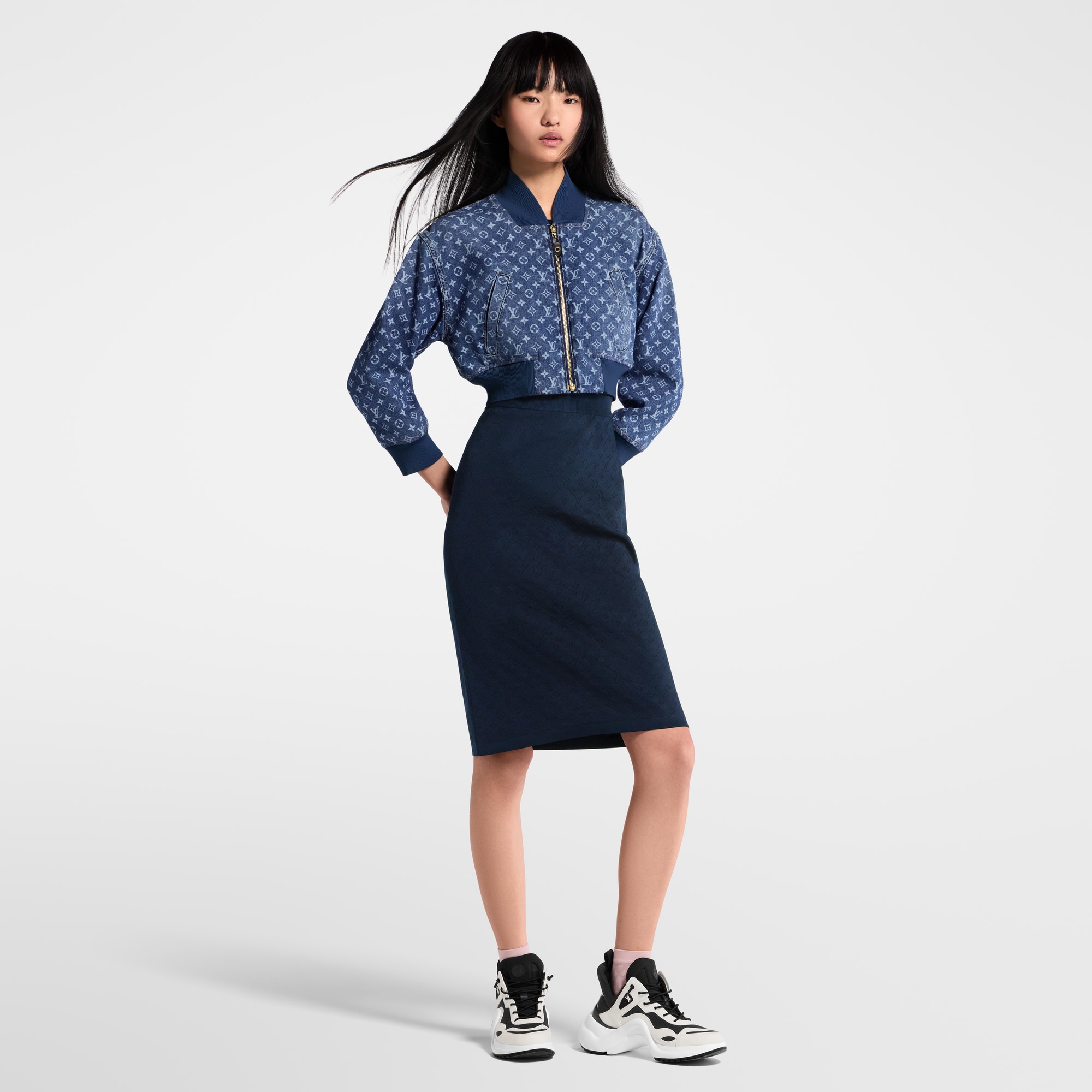 Cazadora bomber vaquera Monogram  Mujer Prêt-à-Porter Abrigos y chaquetas | LOUIS VUITTON (Zoom de producto)