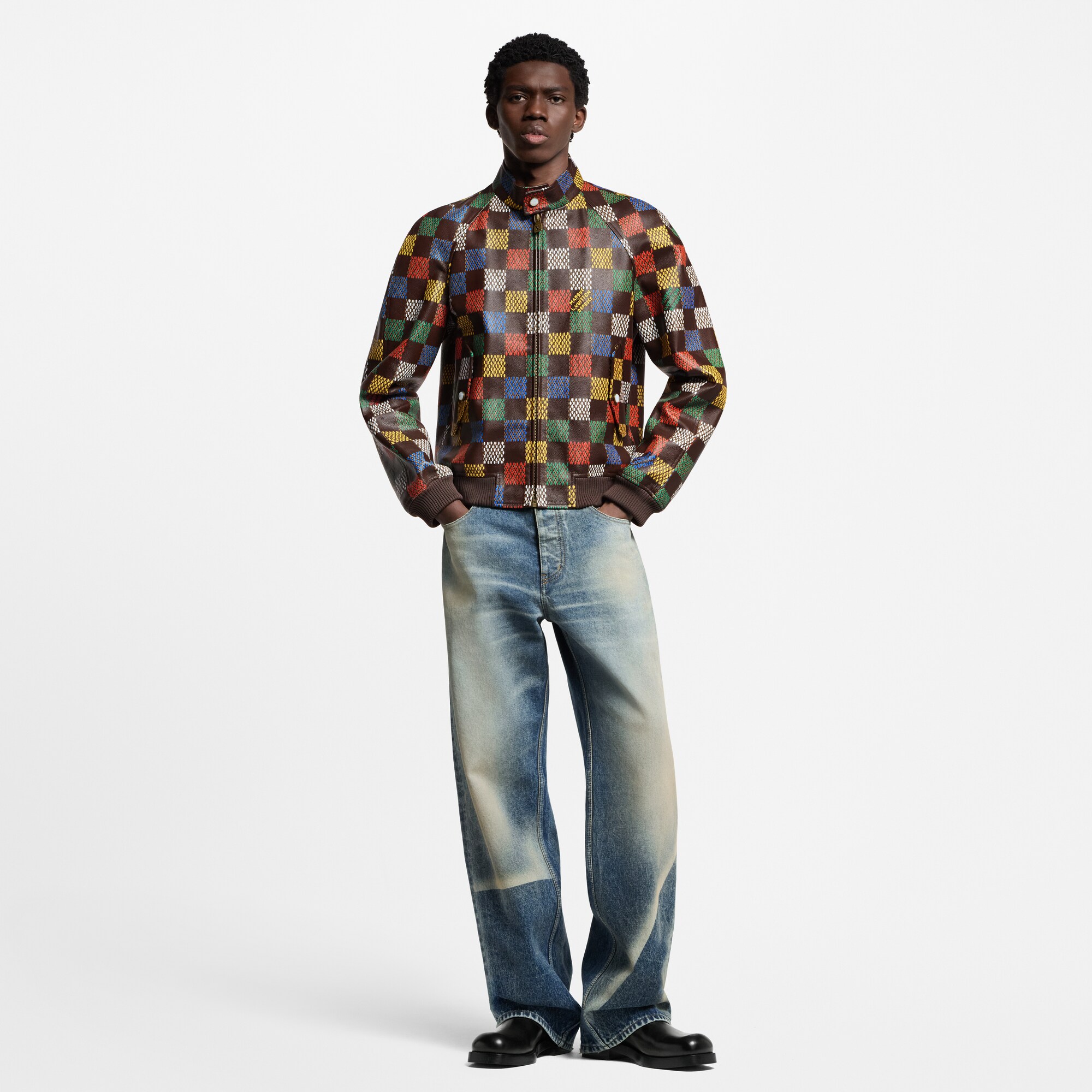 Cazadora Damier de piel  Hombre Prêt-à-Porter Cazadoras y abrigos | LOUIS VUITTON (Zoom de producto)