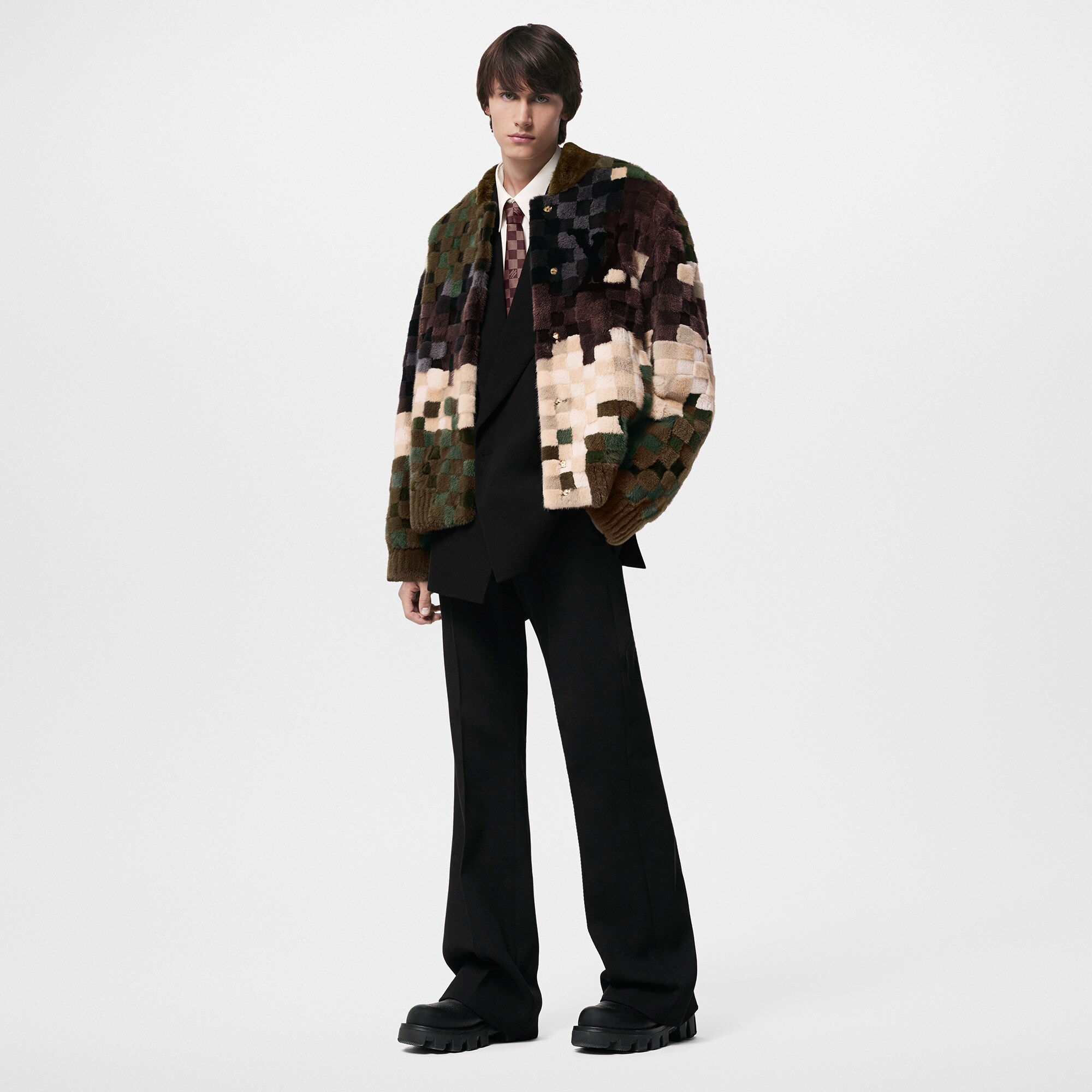 Cazadora Damier de visón  Hombre Prêt-à-Porter Cazadoras y abrigos | LOUIS VUITTON (Zoom de producto)