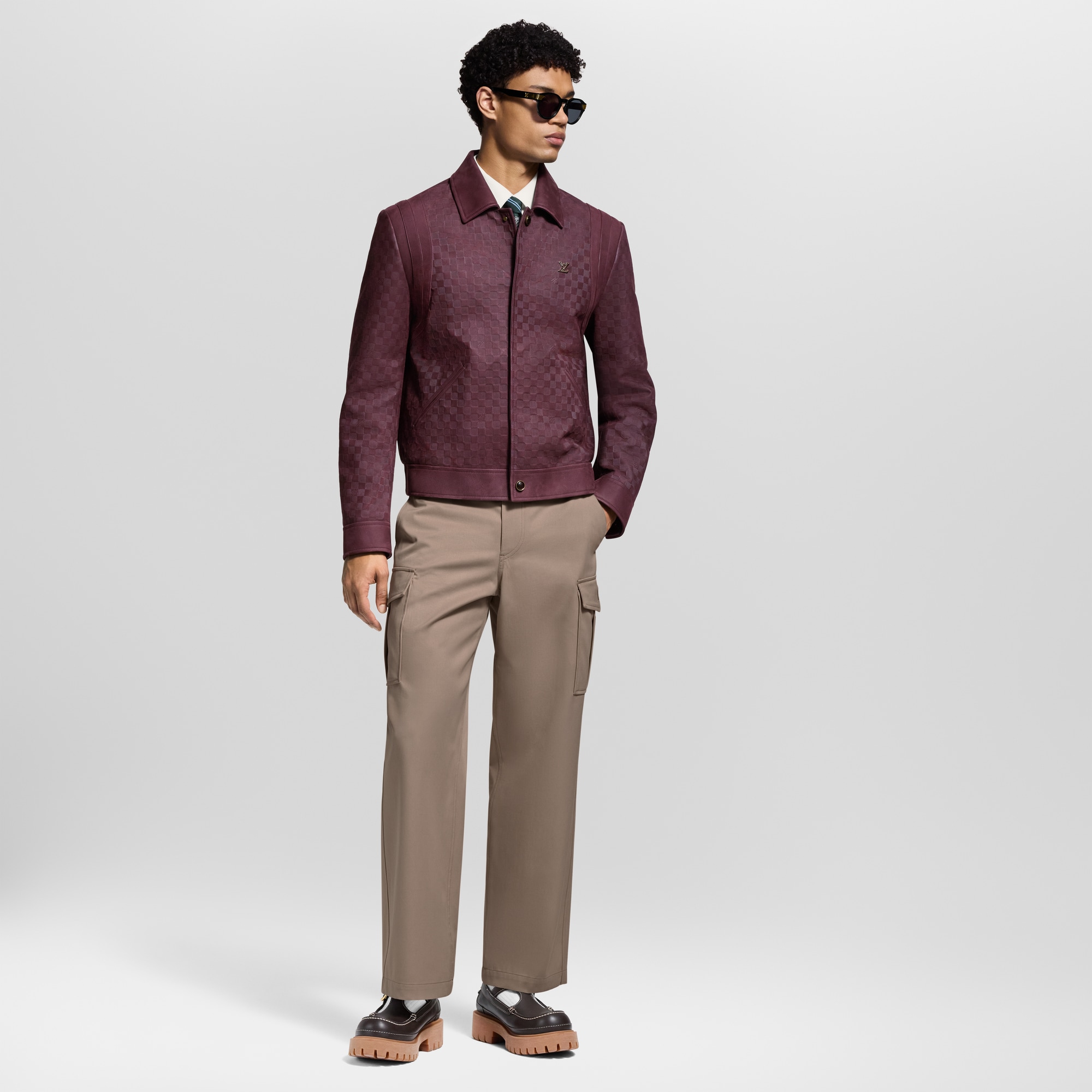 Cazadora de piel Damier  Hombre Prêt-à-Porter Cazadoras y abrigos | LOUIS VUITTON (Zoom de producto)