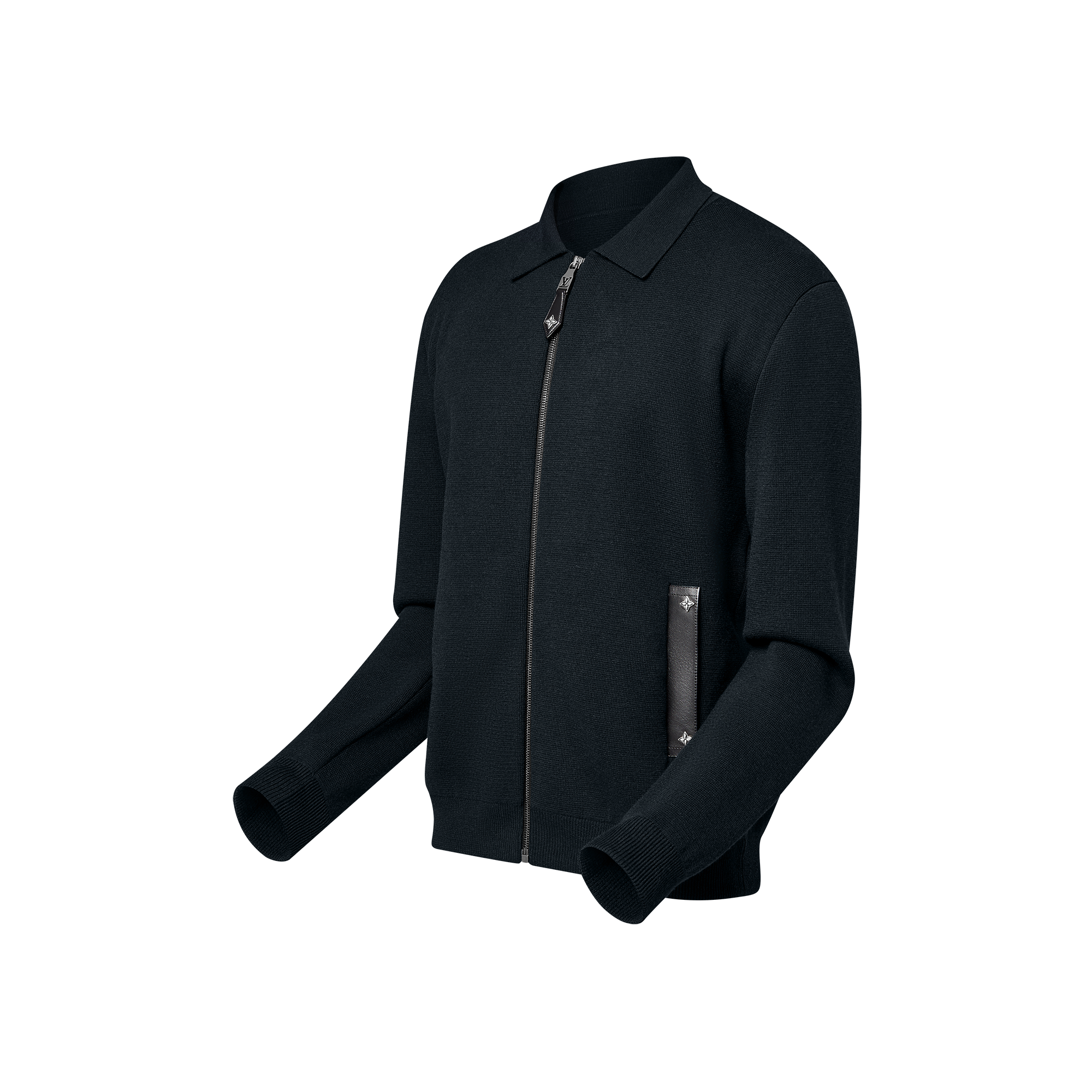 Cazadora de punto con detalles en piel  Hombre Prêt-à-Porter Cazadoras y abrigos | LOUIS VUITTON (Zoom de producto)
