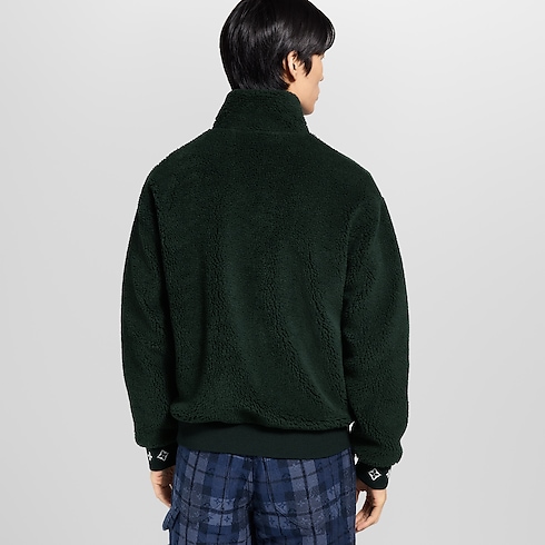 Cazadora de tejido polar con parche en piel Hombre Prêt-à-Porter Todo Prêt-à-Porter | LOUIS VUITTON (Zoom de producto)