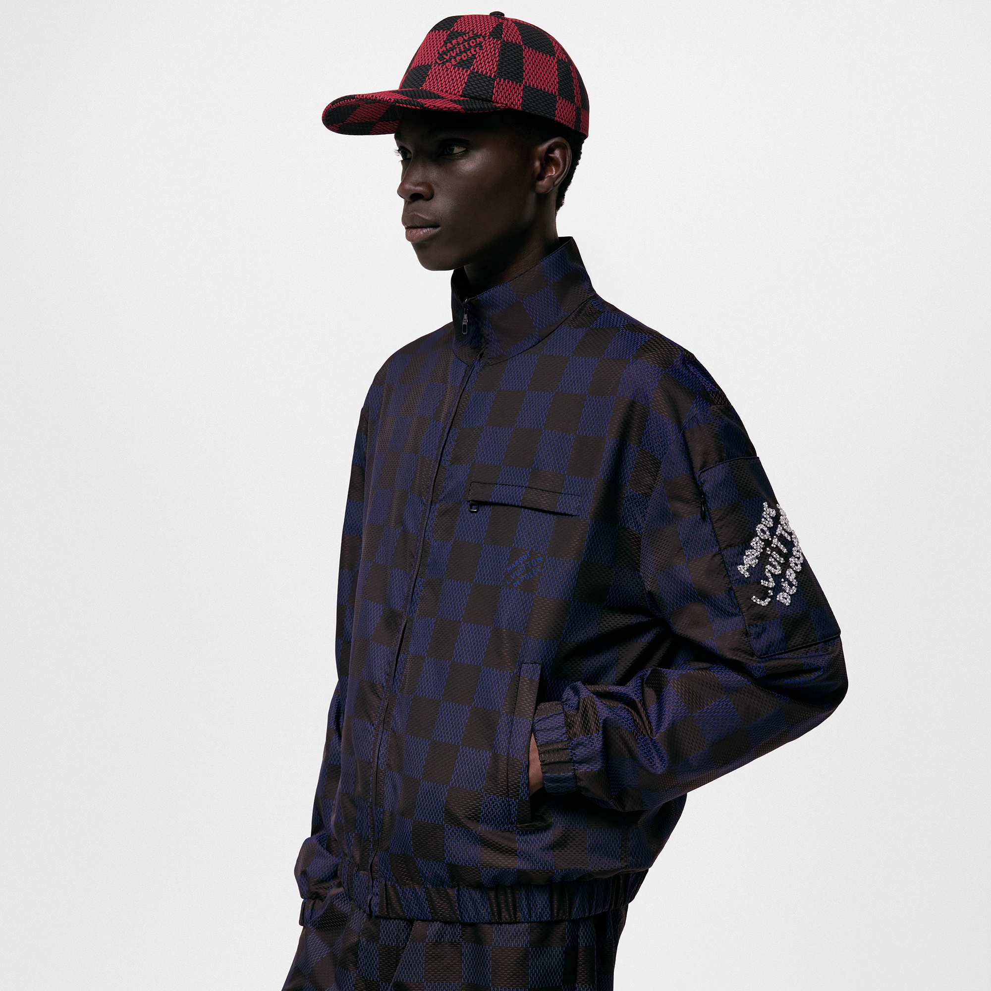 Cazadora de viaje Damier Pop en nailon  Hombre Prêt-à-Porter Cazadoras y abrigos | LOUIS VUITTON (Zoom de producto)