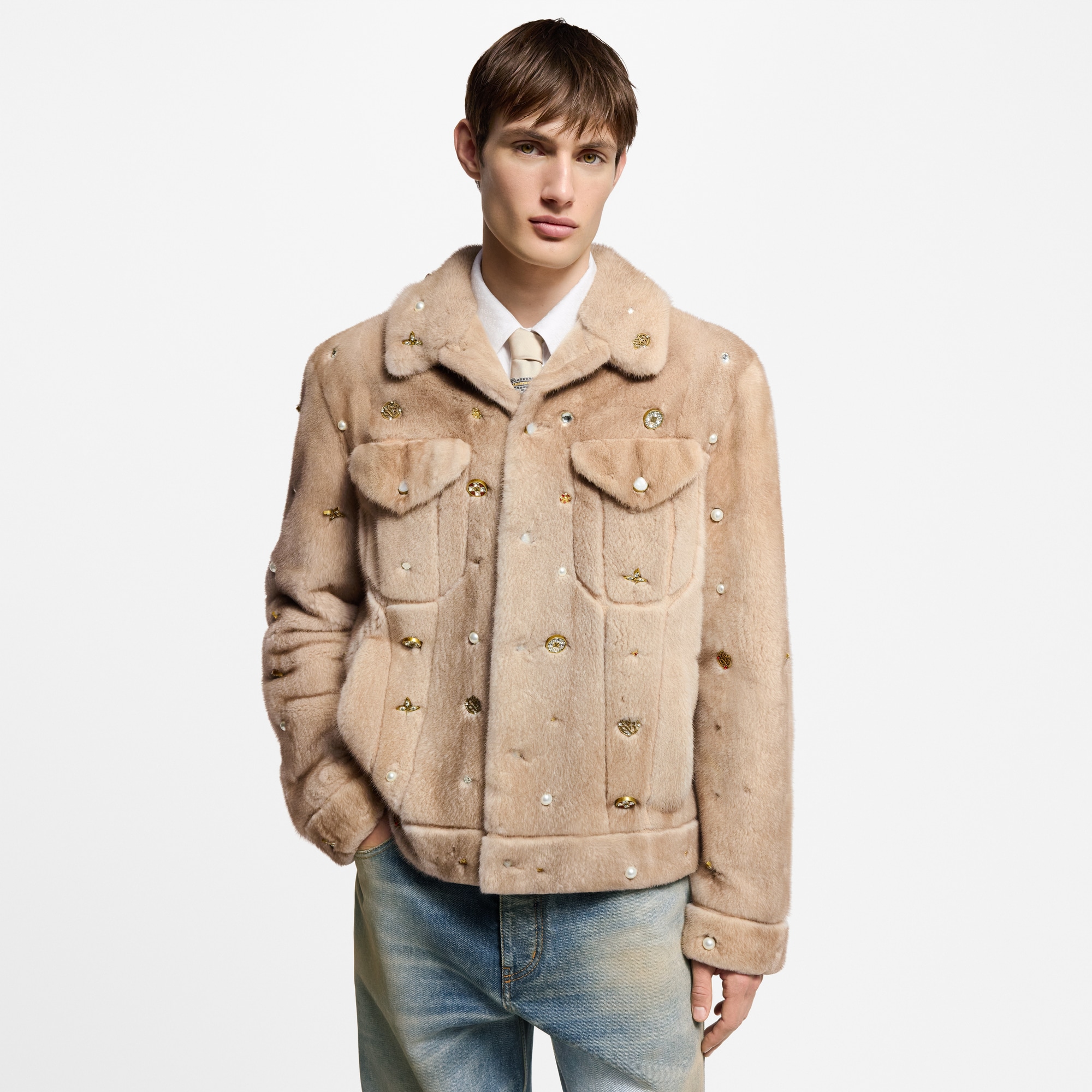 Cazadora Trucker de visón (Bajo pedido)  Hombre Prêt-à-Porter Cazadoras y abrigos | LOUIS VUITTON (Zoom de producto)