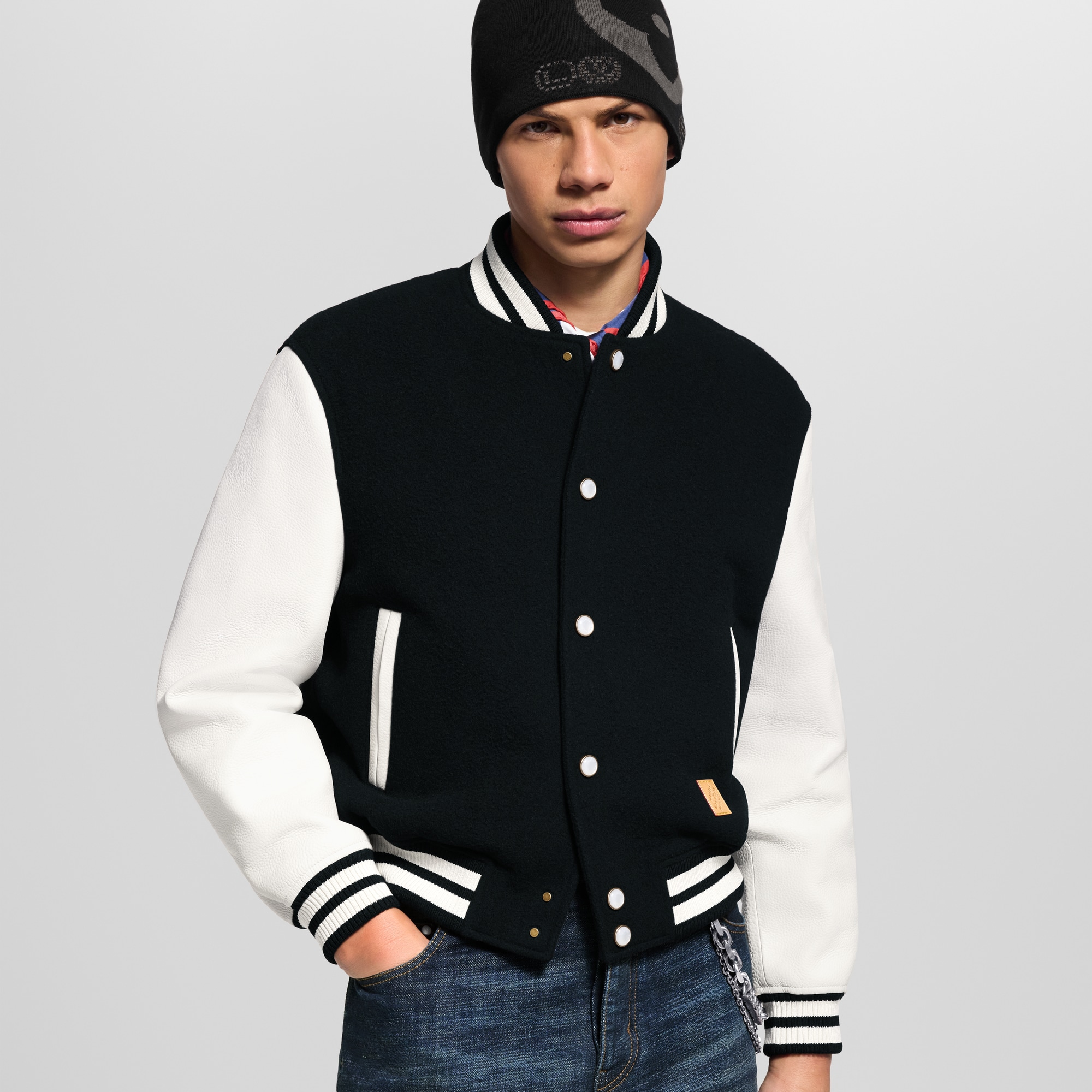Cazadora universitaria de piel  Hombre Prêt-à-Porter Cazadoras y abrigos | LOUIS VUITTON (Zoom de producto)