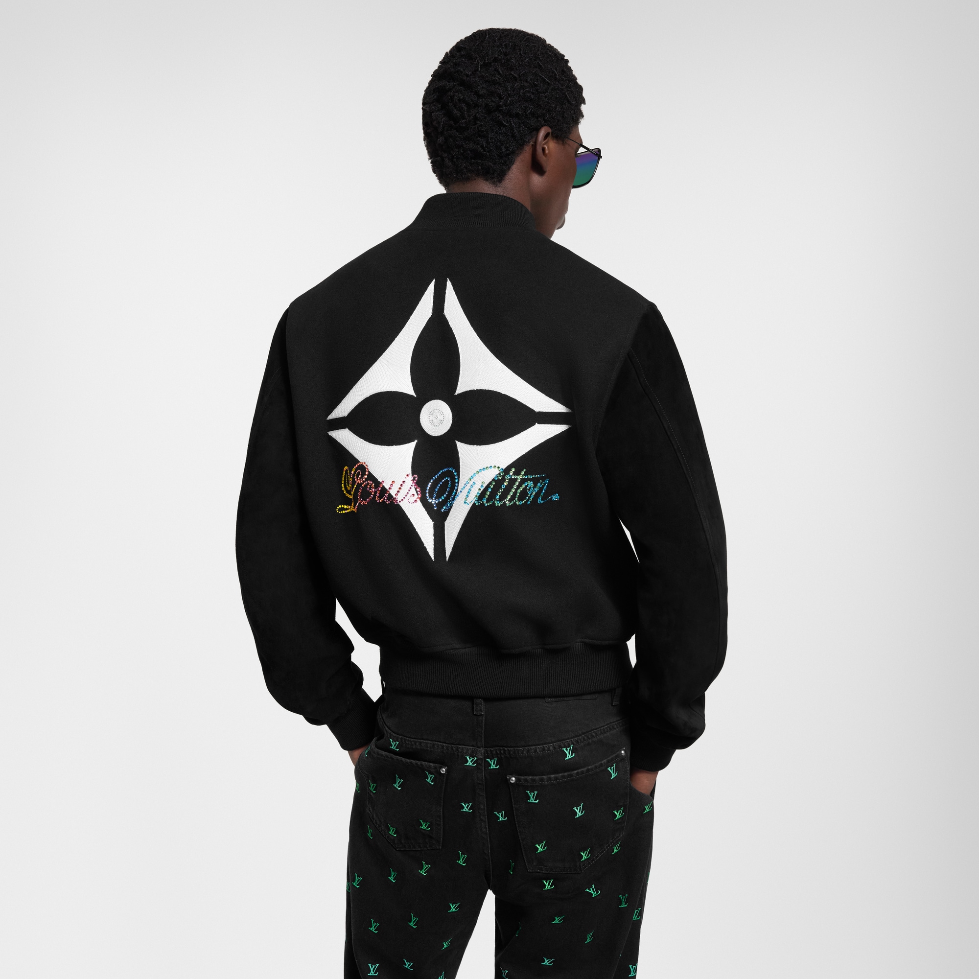 Cazadora universitaria en mezcla de materiales  Hombre Prêt-à-Porter Cazadoras y abrigos | LOUIS VUITTON (Zoom de producto)