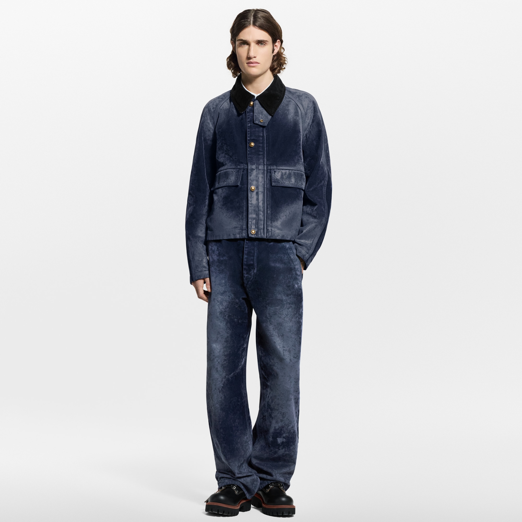 Cazadora vaquera flocada Monogram  Hombre Prêt-à-Porter Cazadoras y abrigos | LOUIS VUITTON (Zoom de producto)